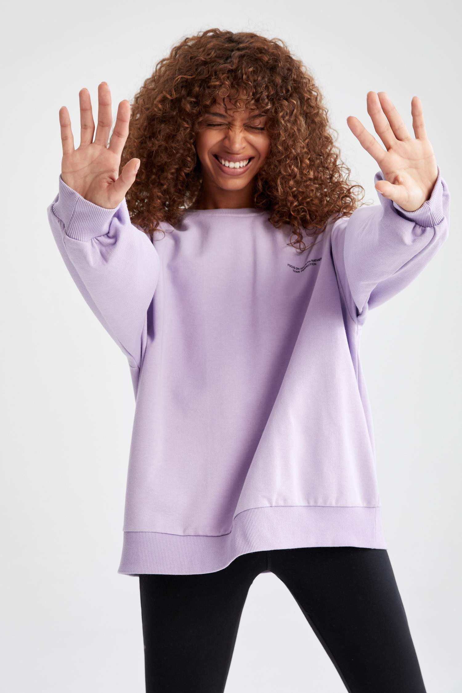 Baskılı Bisiklet Yaka Regular Fit Sweatshirt
