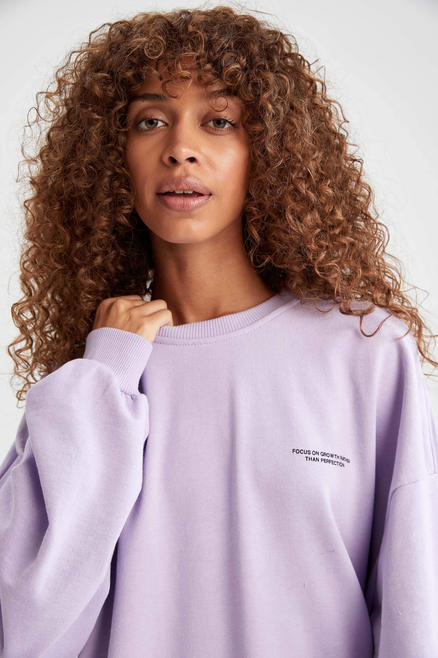 Baskılı Bisiklet Yaka Regular Fit Sweatshirt