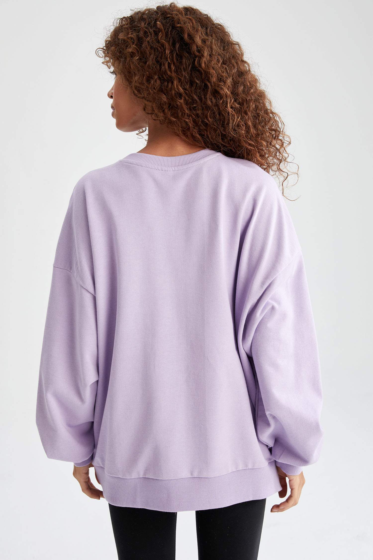 Baskılı Bisiklet Yaka Regular Fit Sweatshirt