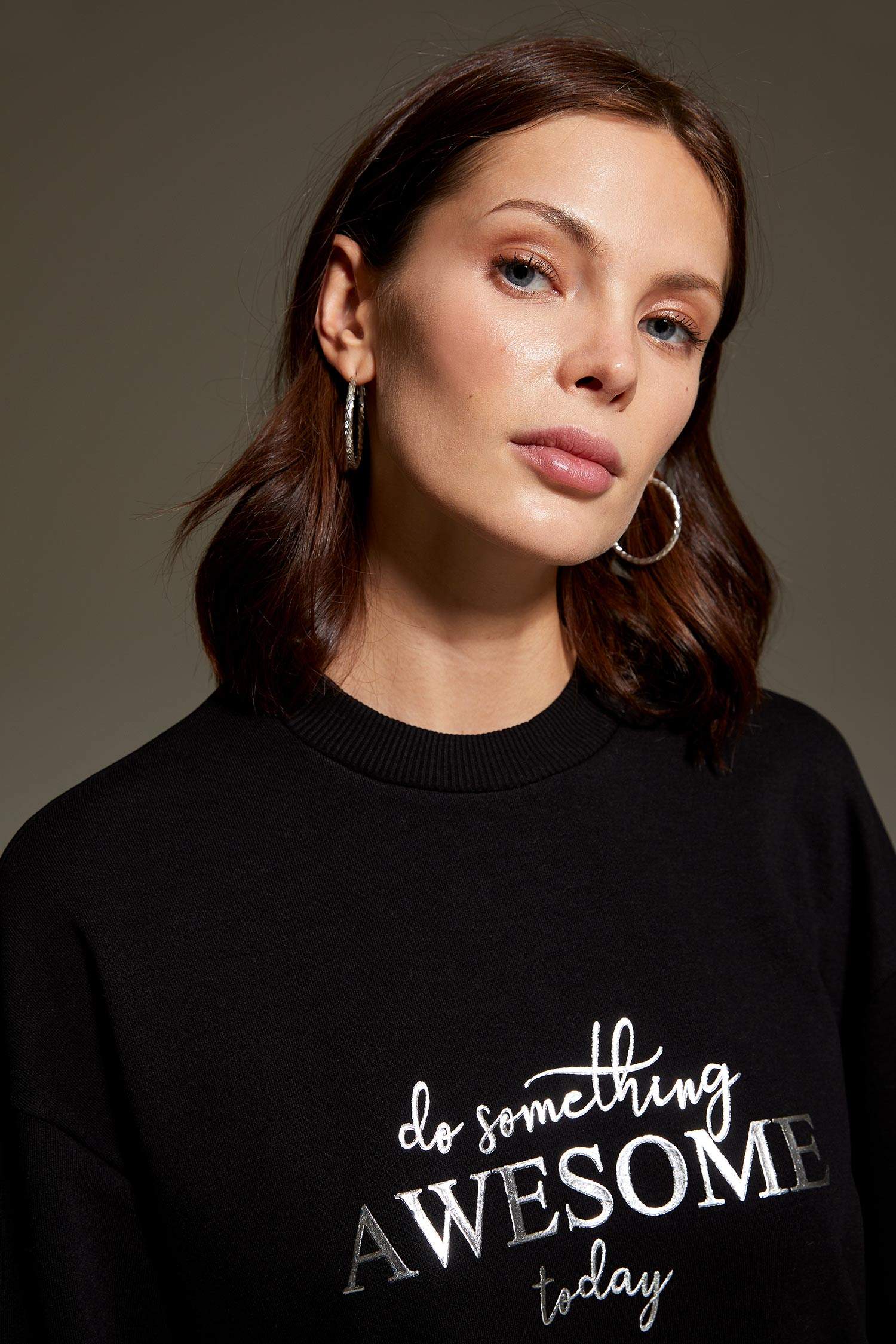 Relax Fit Baskılı Sweat Tunik