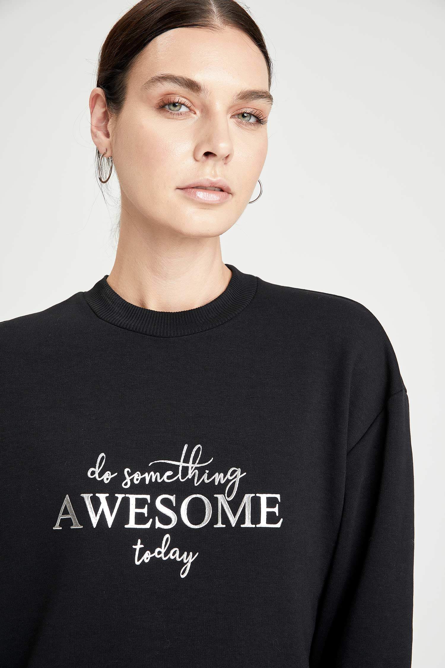 Relax Fit Baskılı Sweat Tunik