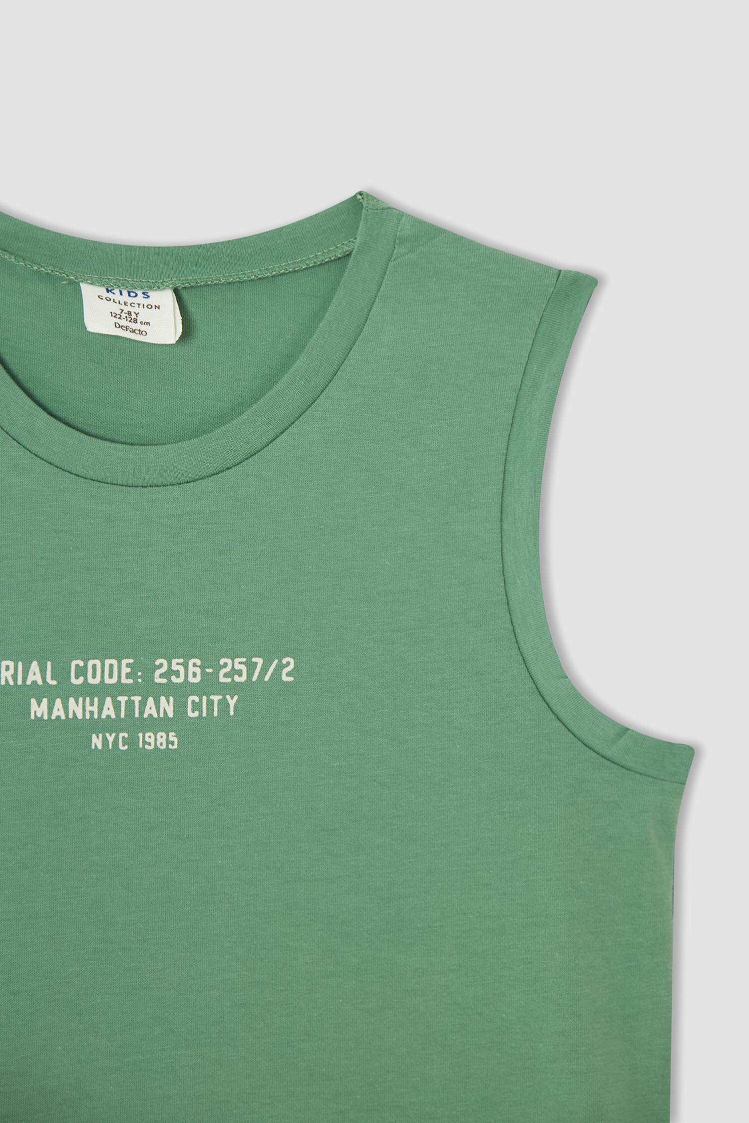 Erkek Çocuk Relax Fit Slogan Baskılı Atlet