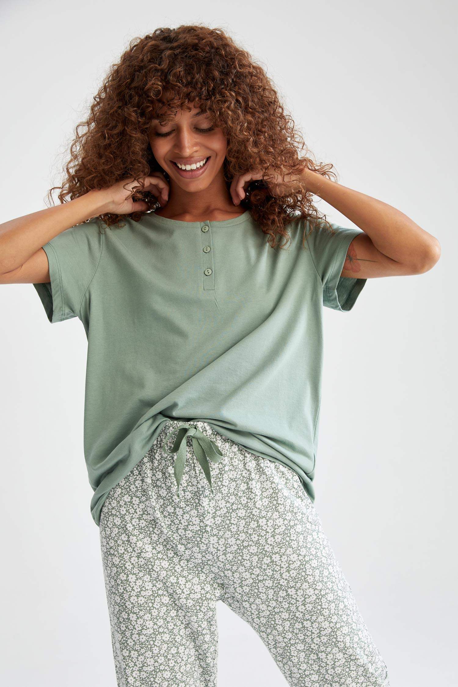 Relax Fit Kısa Kollu Pijama Takımı