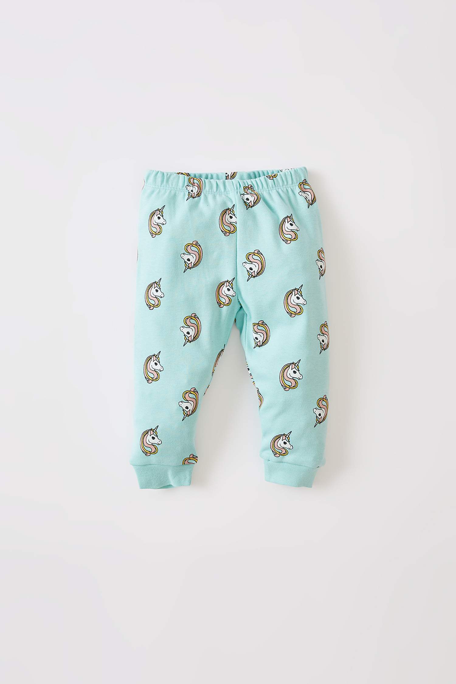 Kız Bebek Unicorn Desenli Uzun Kollu Pamuklu Pijama Takımı