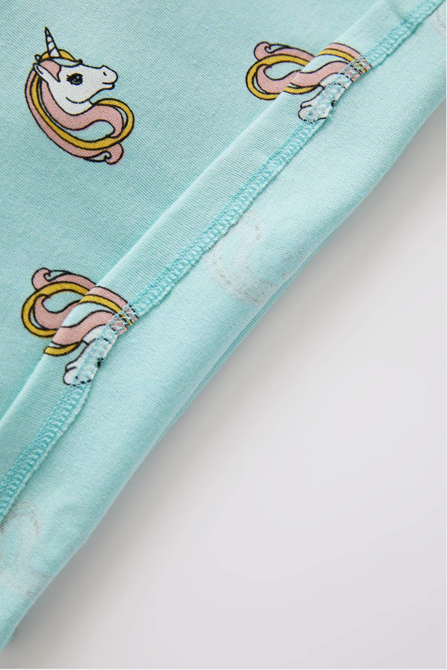 Kız Bebek Unicorn Desenli Uzun Kollu Pamuklu Pijama Takımı