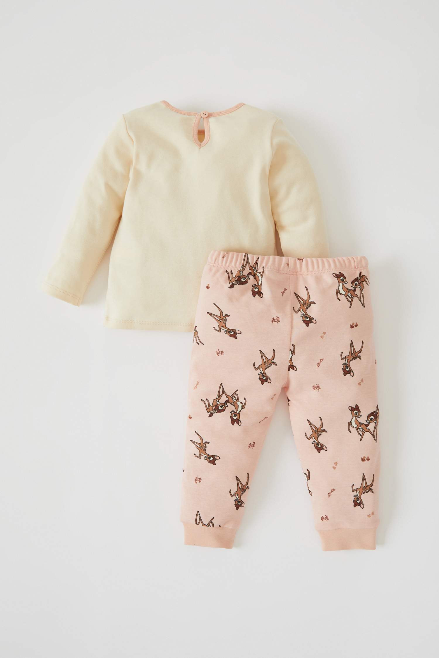 Kız Bebek Bambi Lisanslı Uzun Kollu Pamuklu Pijama Takım