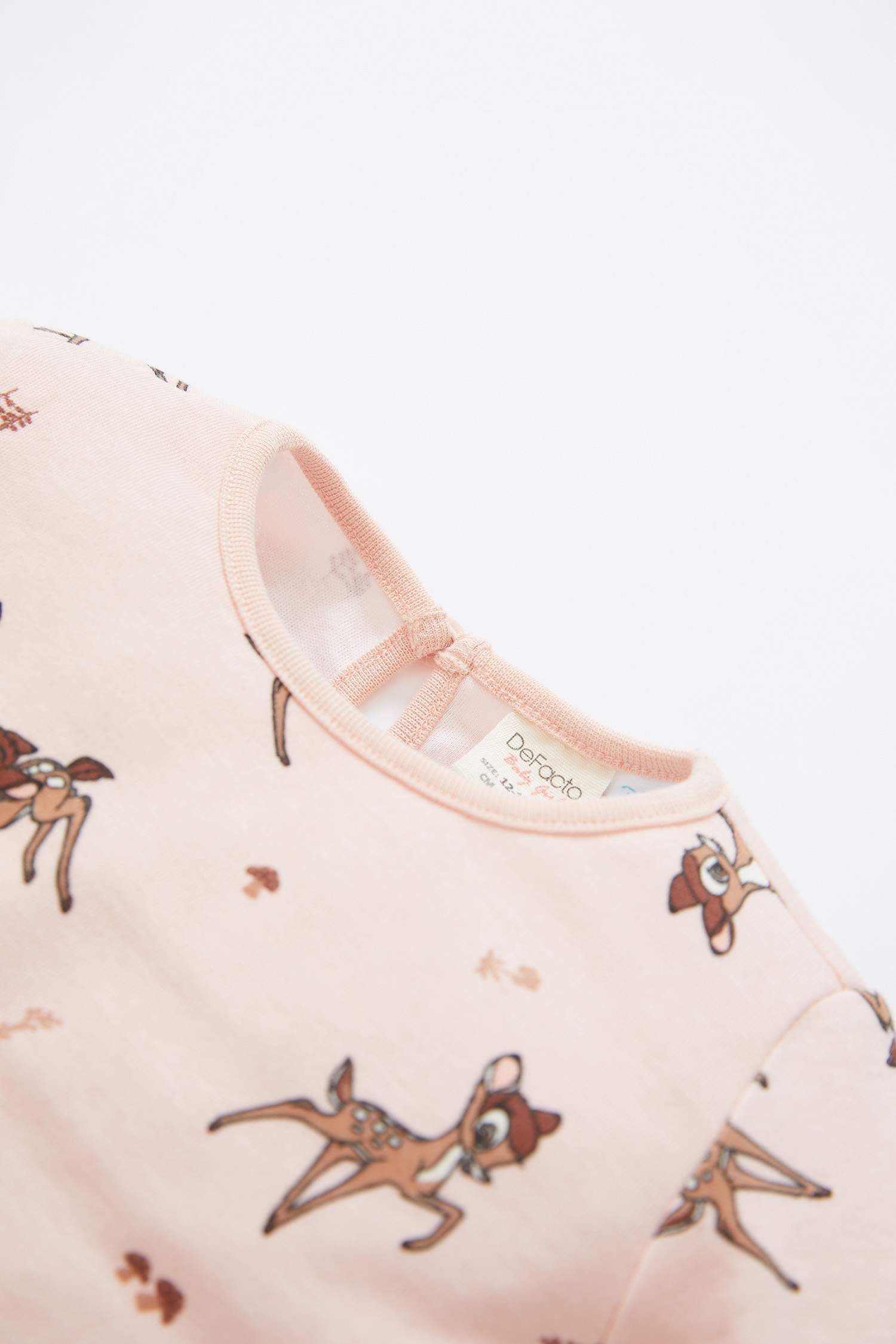 Kız Bebek Bambi Lisanslı Uzun Kollu Pamuklu Pijama Takımı