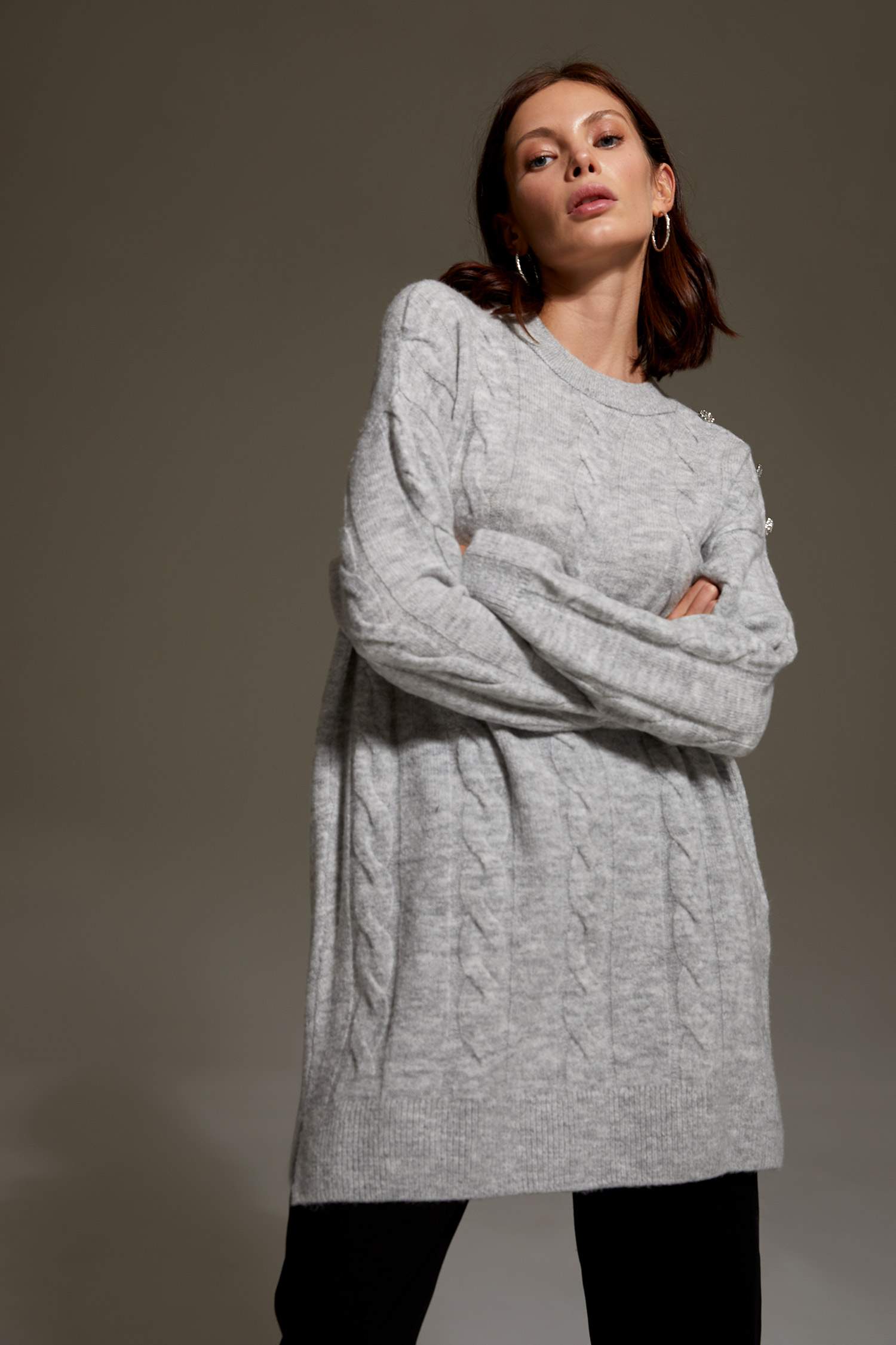 Relax Fit Bisiklet Yaka Triko Tunik