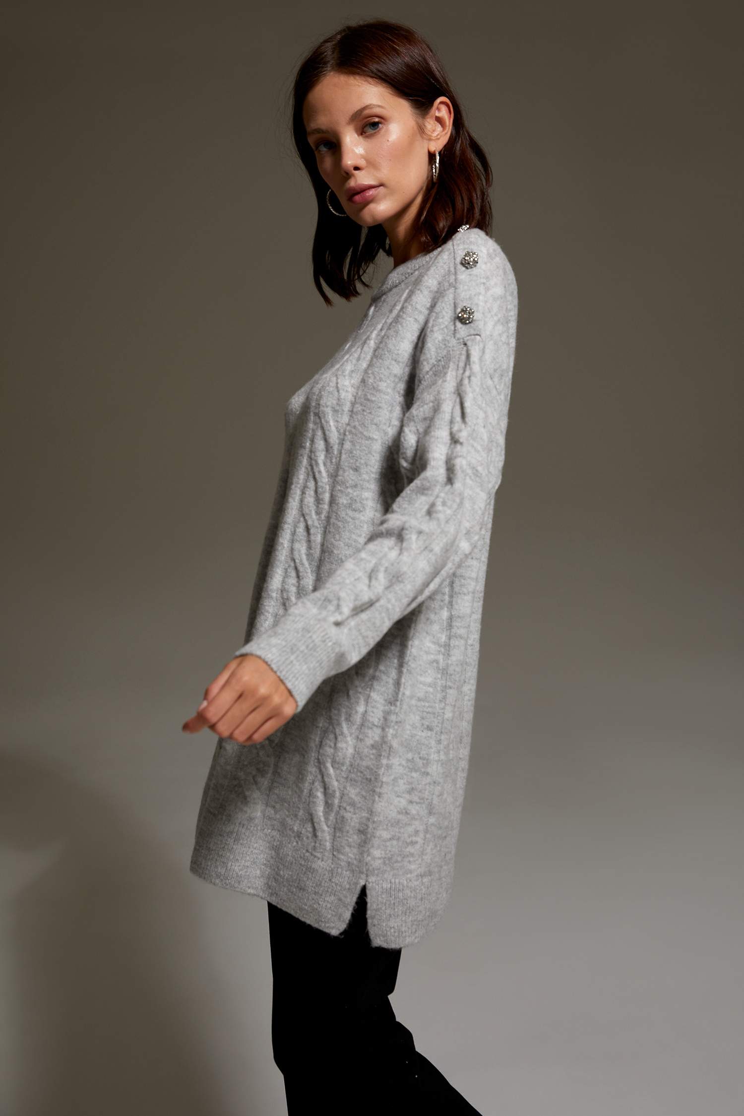 Relax Fit Bisiklet Yaka Triko Tunik