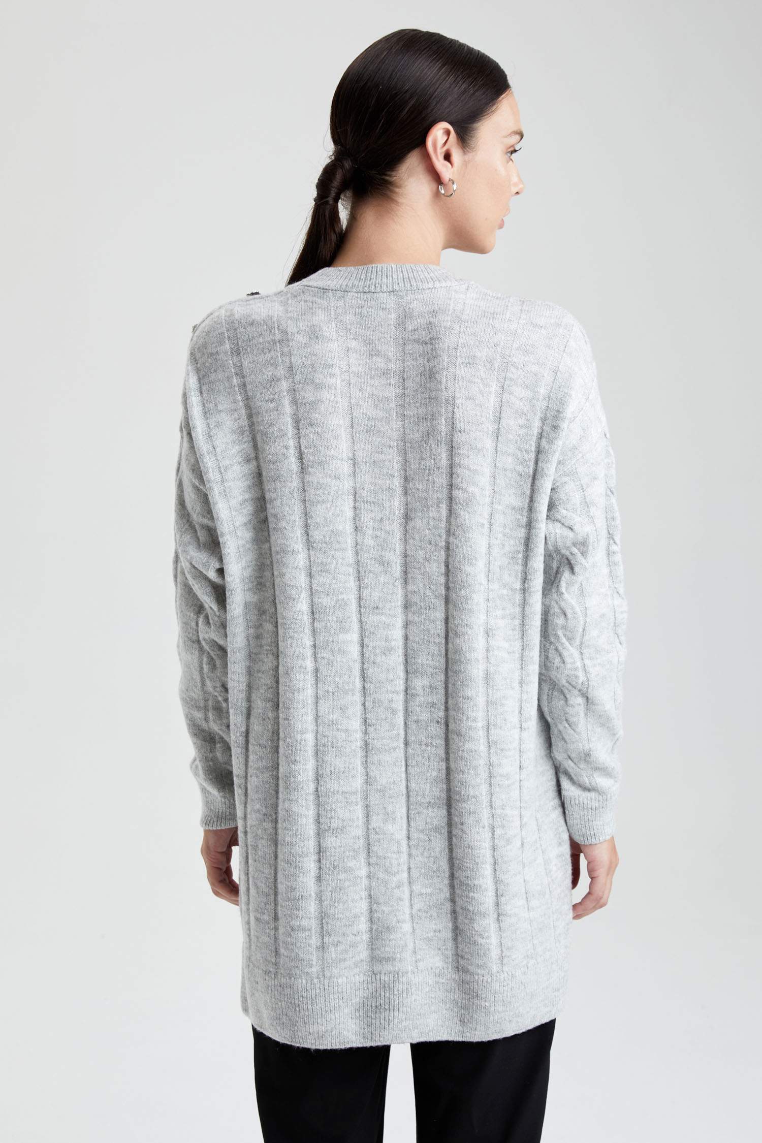 Relax Fit Bisiklet Yaka Triko Tunik