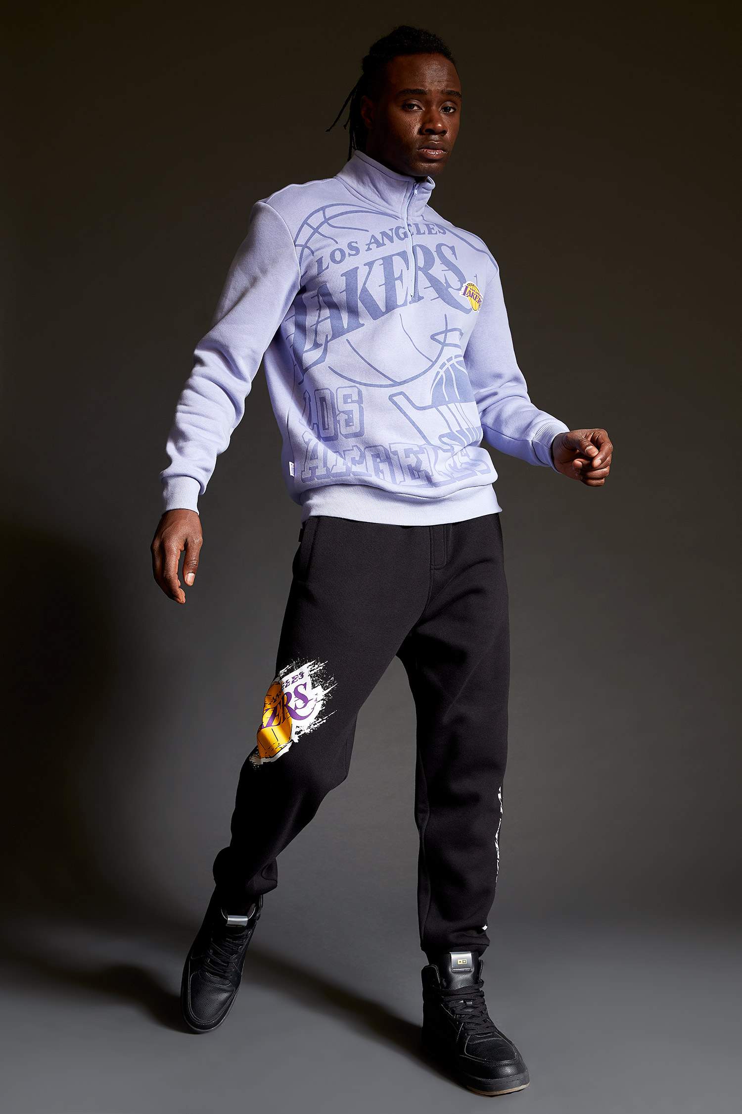 NBA Los Angeles Lakers Lisanslı Regular Fit İçi Yumuşak Tüylü Jogger Eşofman Altı