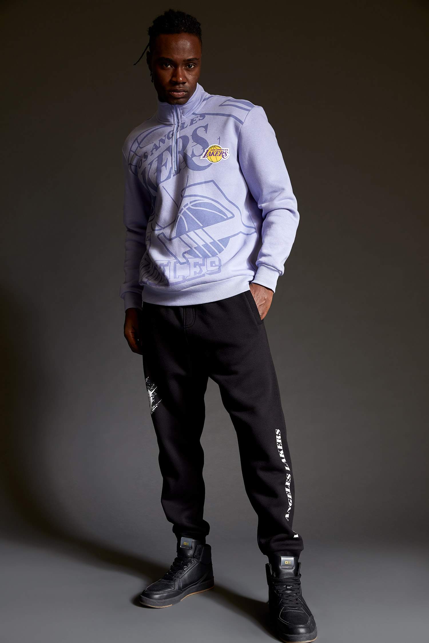 NBA Los Angeles Lakers Lisanslı Regular Fit İçi Yumuşak Tüylü Jogger Eşofman Altı