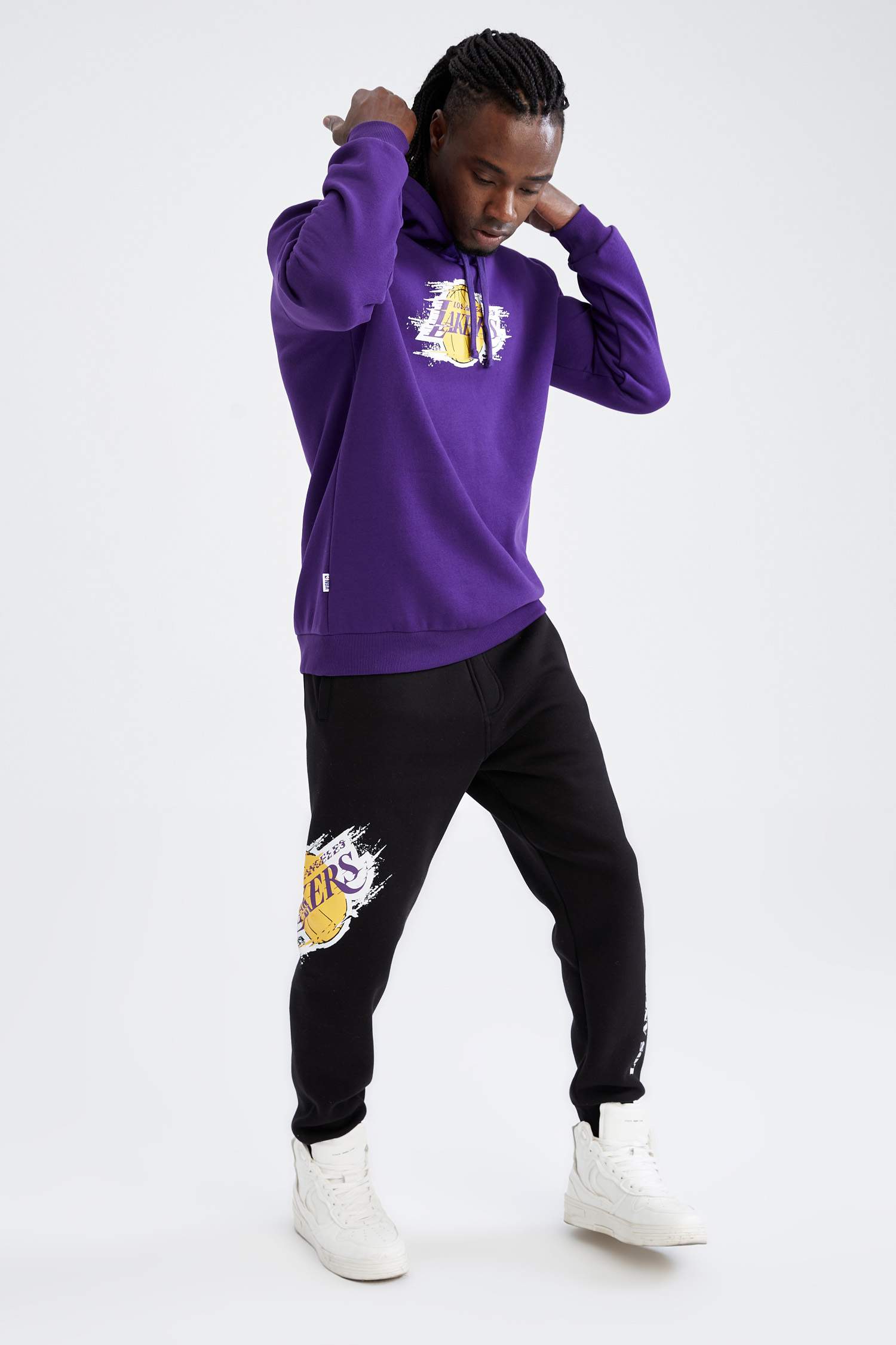 NBA Los Angeles Lakers Lisanslı Regular Fit İçi Yumuşak Tüylü Jogger Eşofman Altı