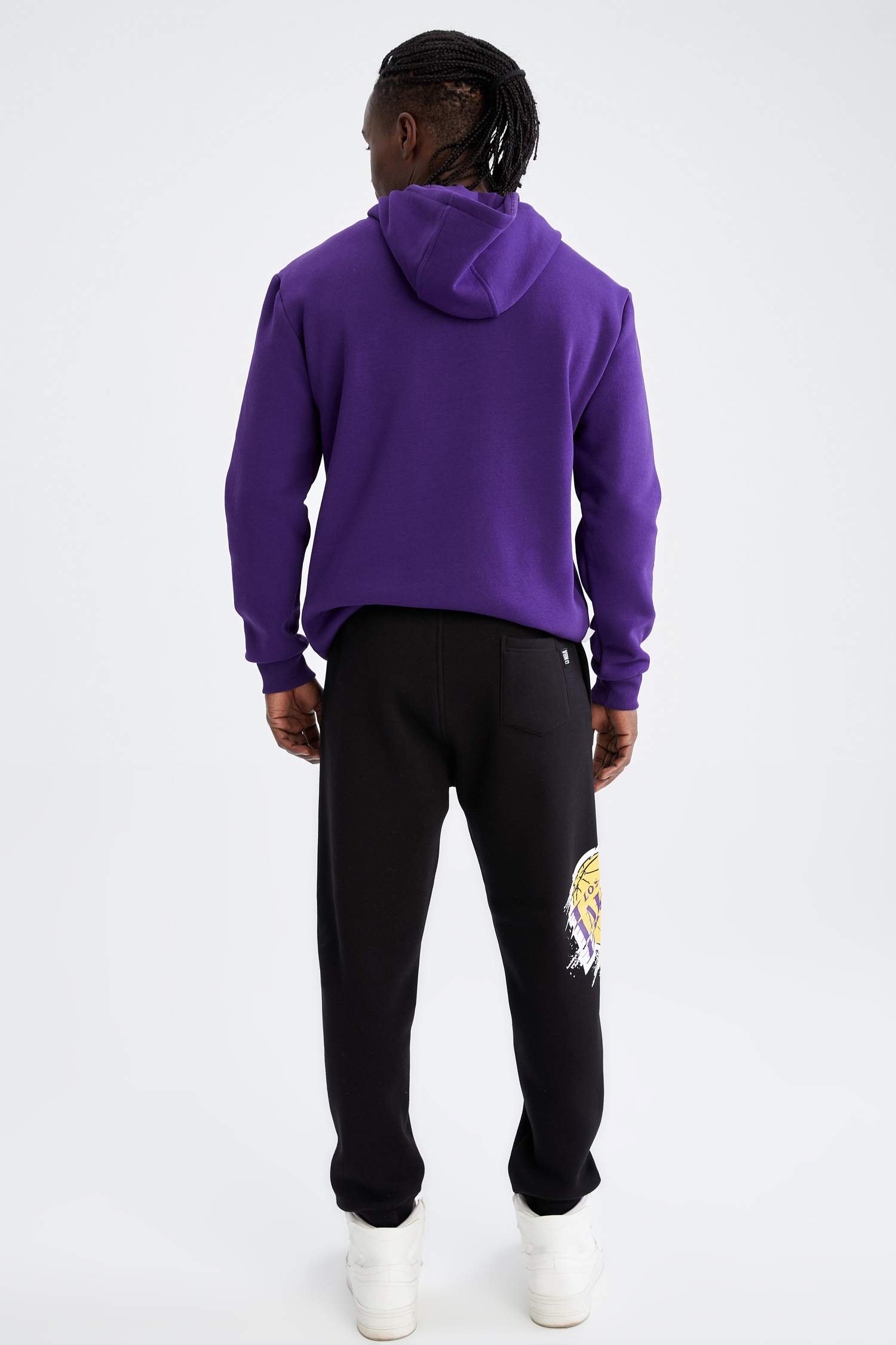 NBA Los Angeles Lakers Lisanslı Regular Fit İçi Yumuşak Tüylü Jogger Eşofman Altı