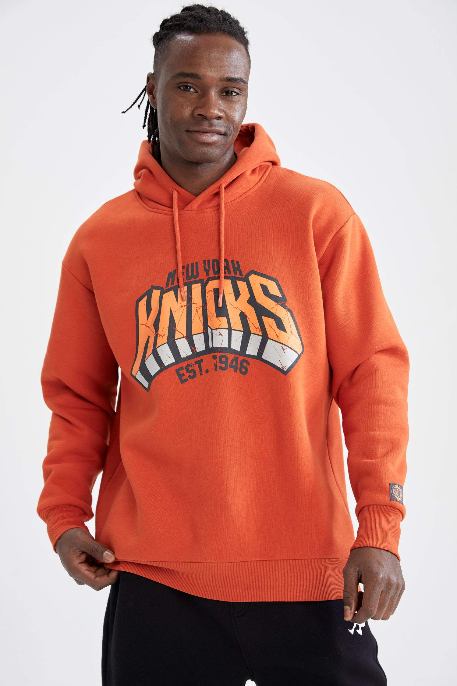 NBA New York Knicks Lisanslı Oversize Fit Kapüşonlu Sweatshirt