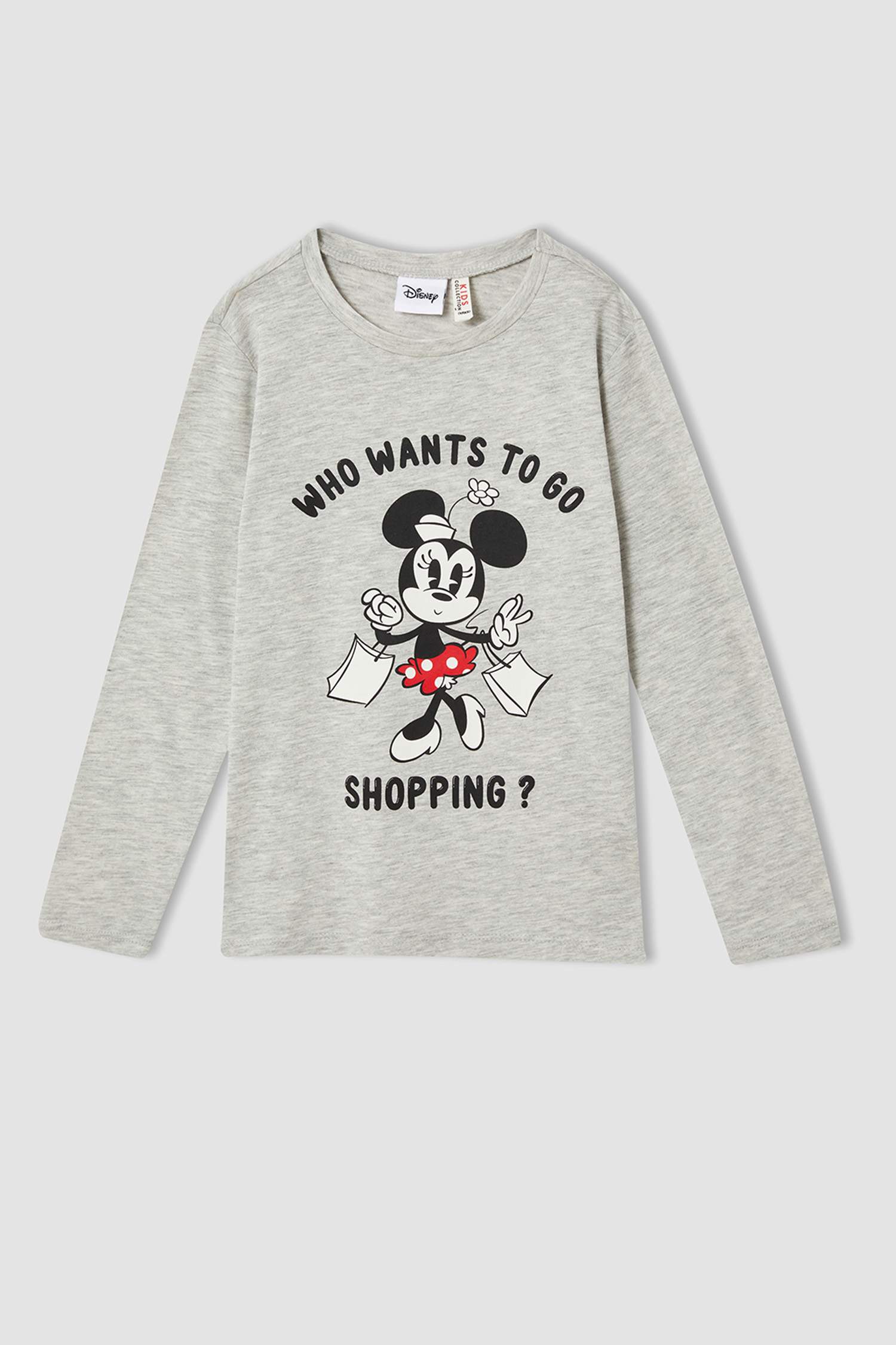 Kız Çocuk Minnie Mouse Lisanslı Pamuklu Uzun Kollu Pijama Takım