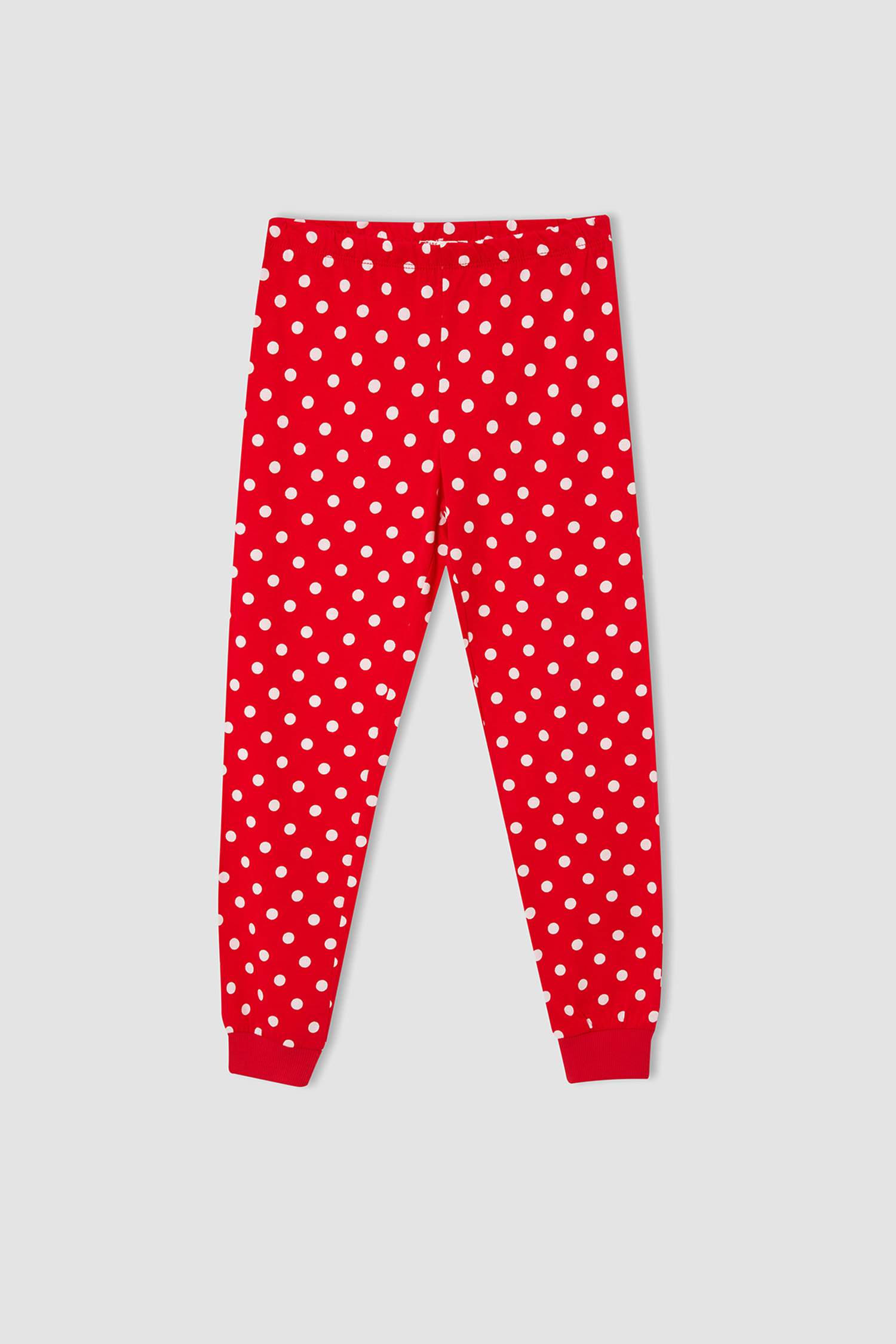 Kız Çocuk Minnie Mouse Lisanslı Pamuklu Uzun Kollu Pijama Takım