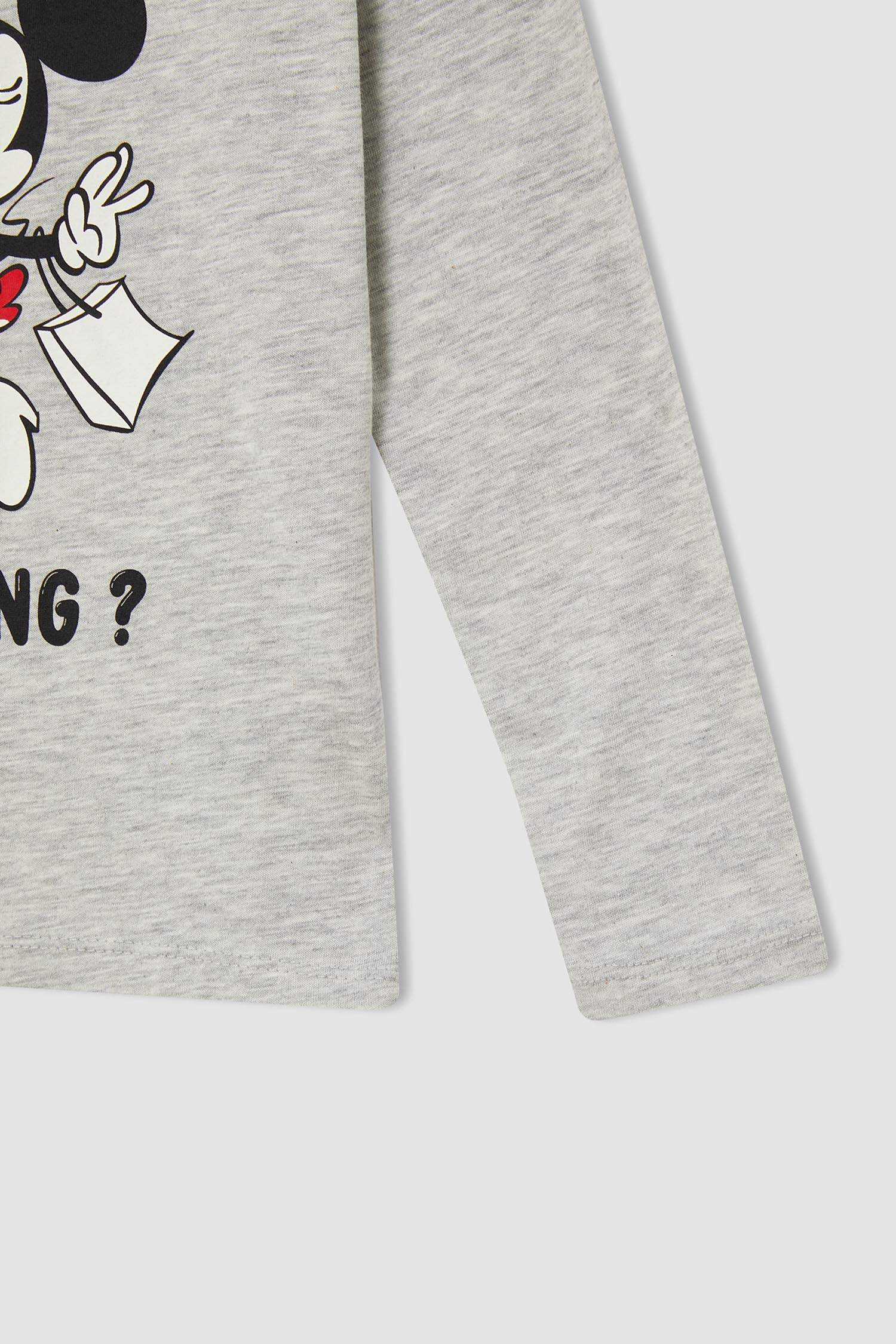 Kız Çocuk Minnie Mouse Lisanslı Pamuklu Uzun Kollu Pijama Takım