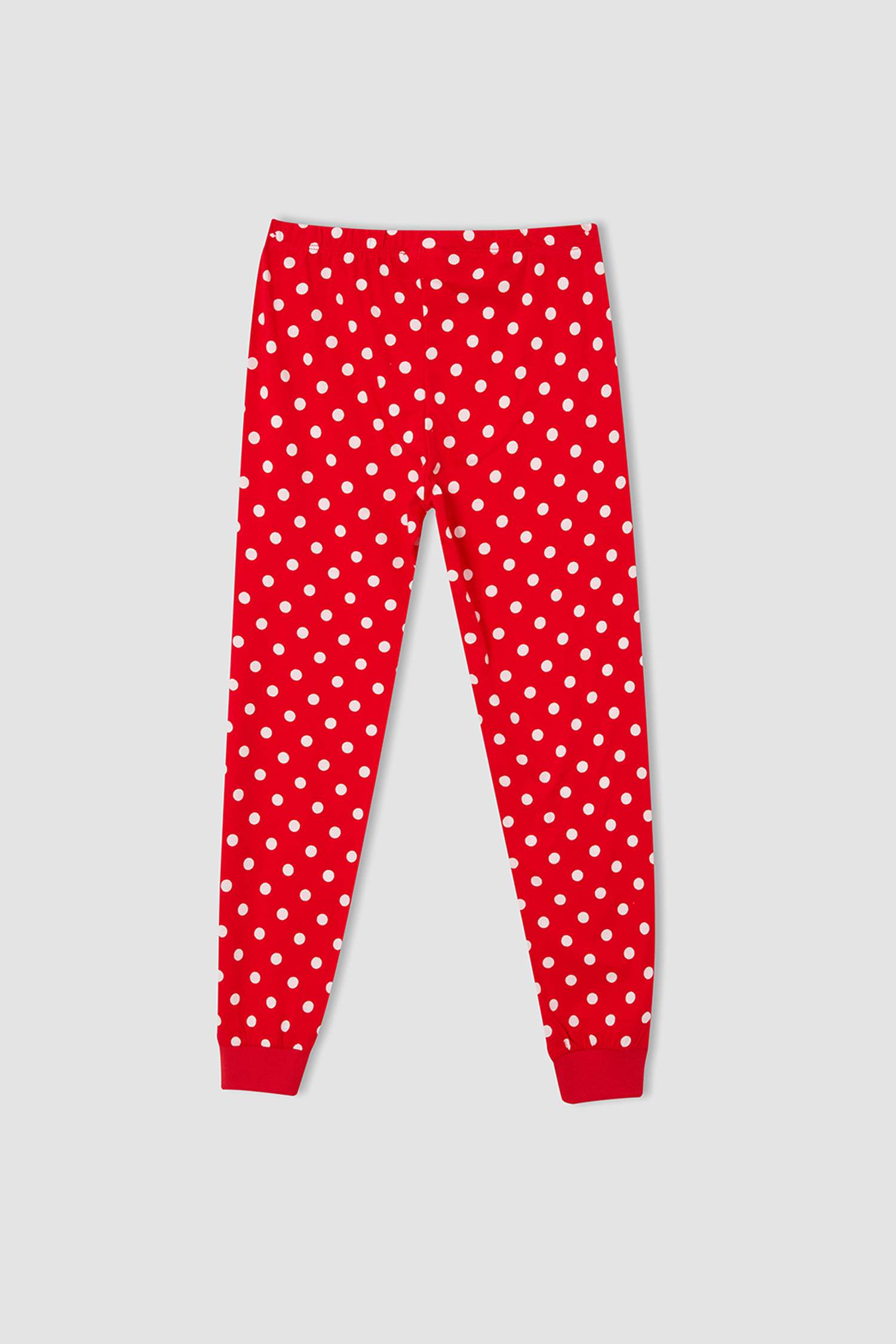 Kız Çocuk Minnie Mouse Lisanslı Pamuklu Uzun Kollu Pijama Takım