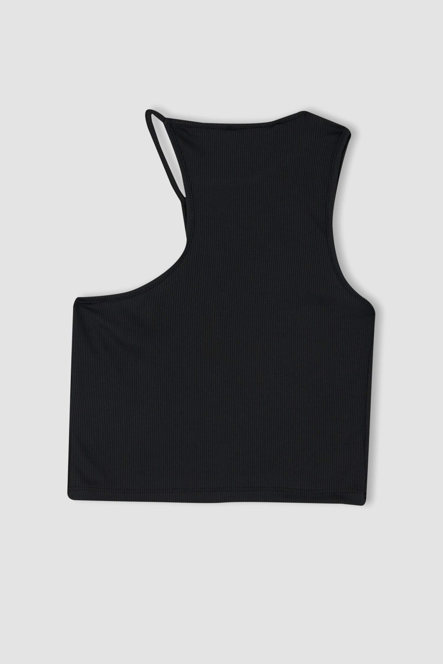 Fitted Bisiklet Yaka Fitilli Kaşkorse Atlet