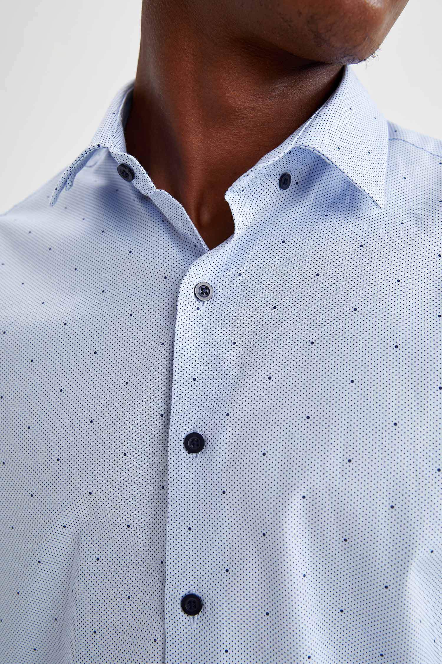 Modern Fit Klasik Uzun Kollu Desenli Gömlek