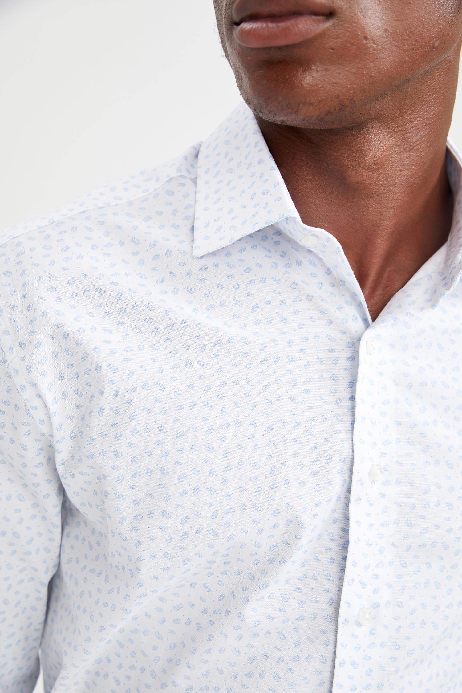 Modern Fit Klasik Uzun Kollu Desenli Gömlek