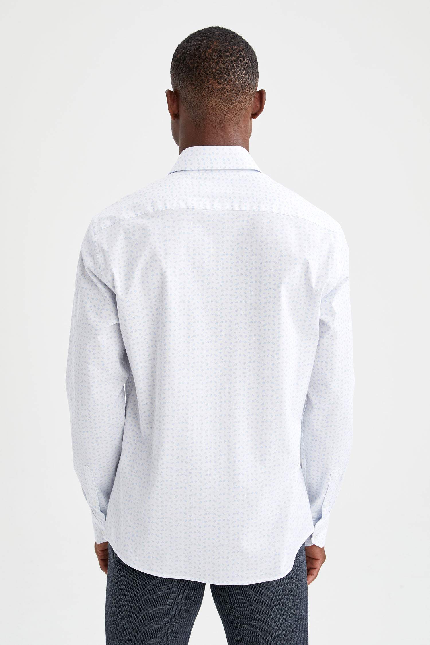 Modern Fit Klasik Uzun Kollu Desenli Gömlek