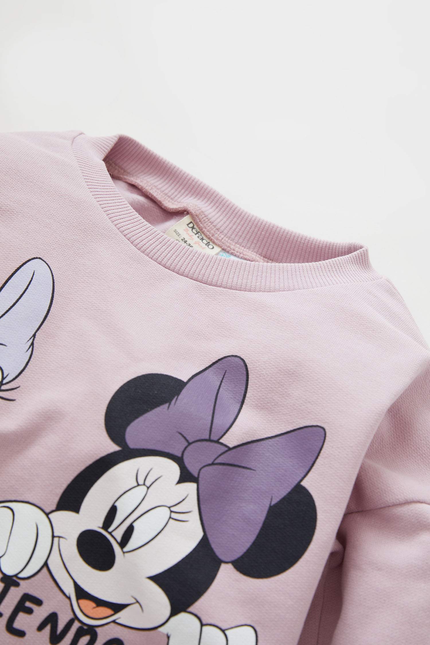 Kız Bebek Mickey & Minnie Lisanslı Regular Fit İçi Yumuşak Tüylü Sweatshirt