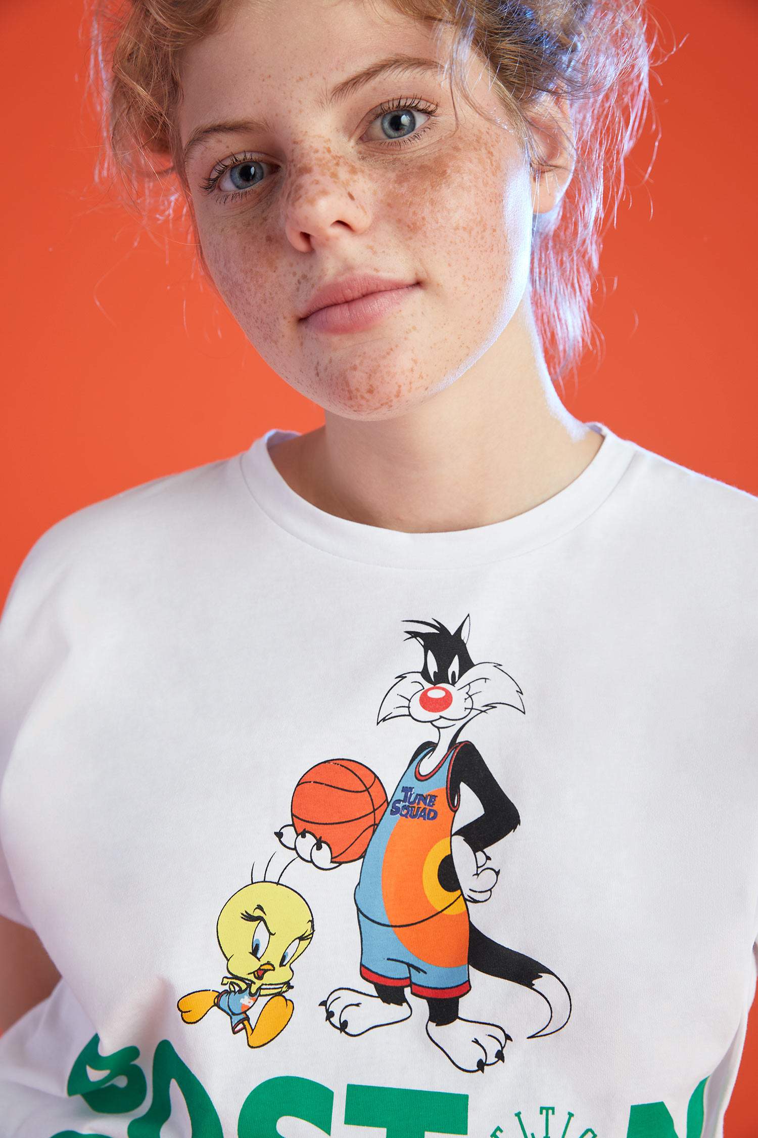 Coool NBA X Space Jam 2 Boston Celtics Lisanslı Relax Fit Crop Tişört