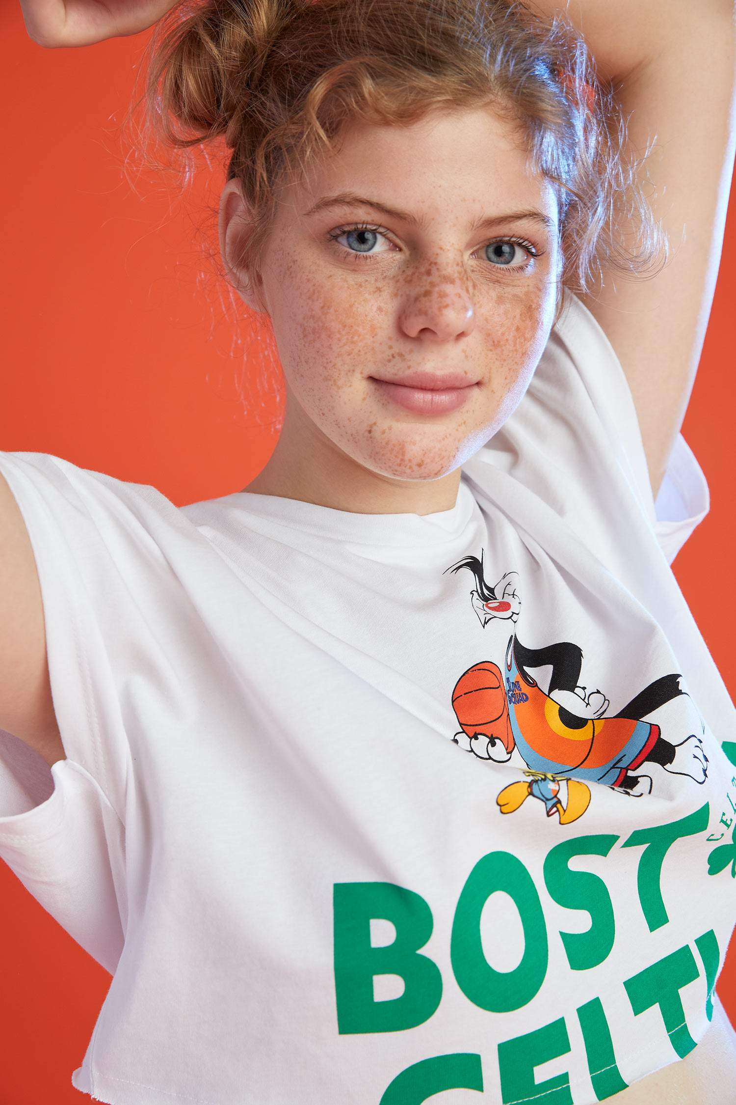 Coool NBA X Space Jam 2 Boston Celtics Lisanslı Relax Fit Crop Tişört