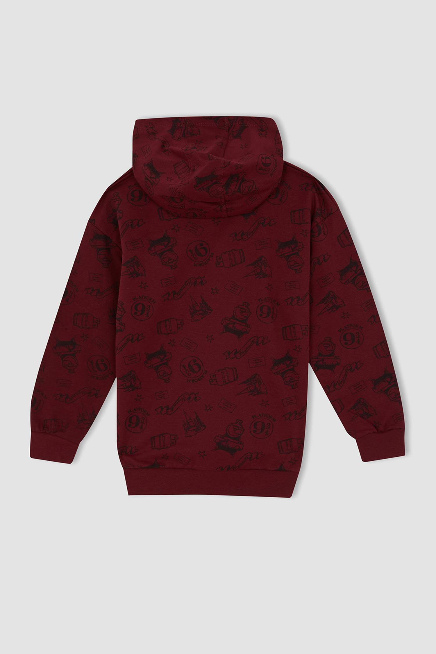 Erkek Çocuk Harry Potter Lisanslı Relax Fit Kapüşonlu İnce Sweatshirt Kumaşı Sweatshirt