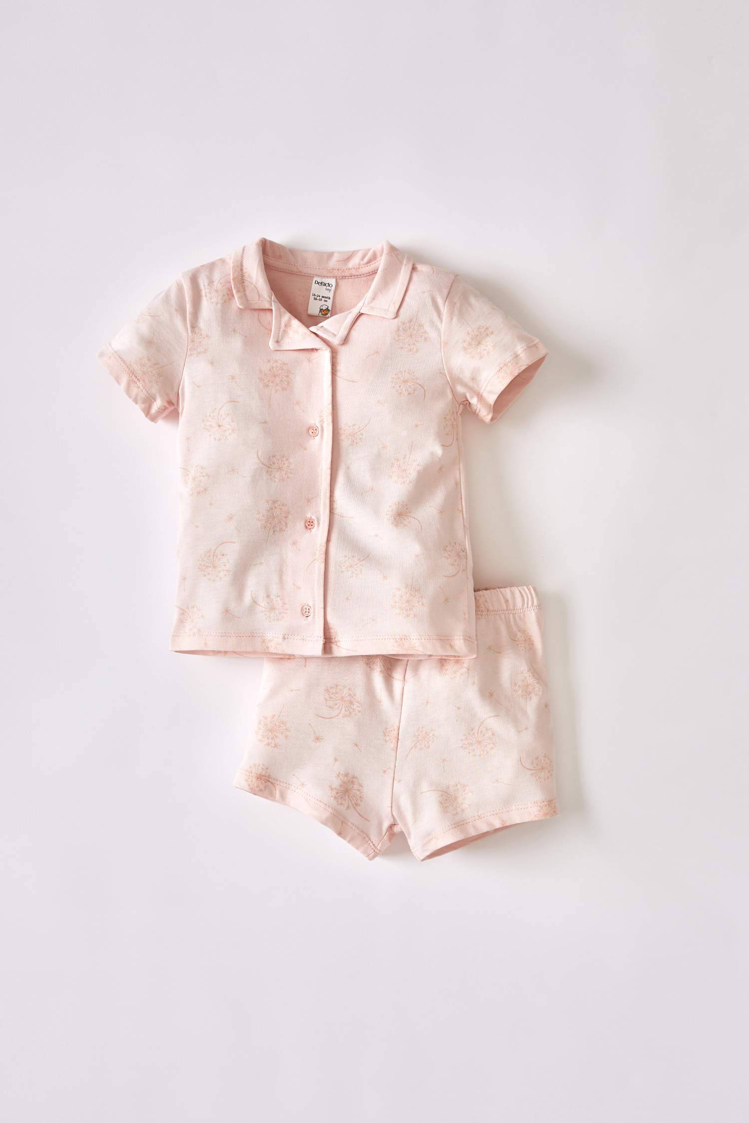 Kız Bebek Desenli Kısa Kollu Pijama Takımı