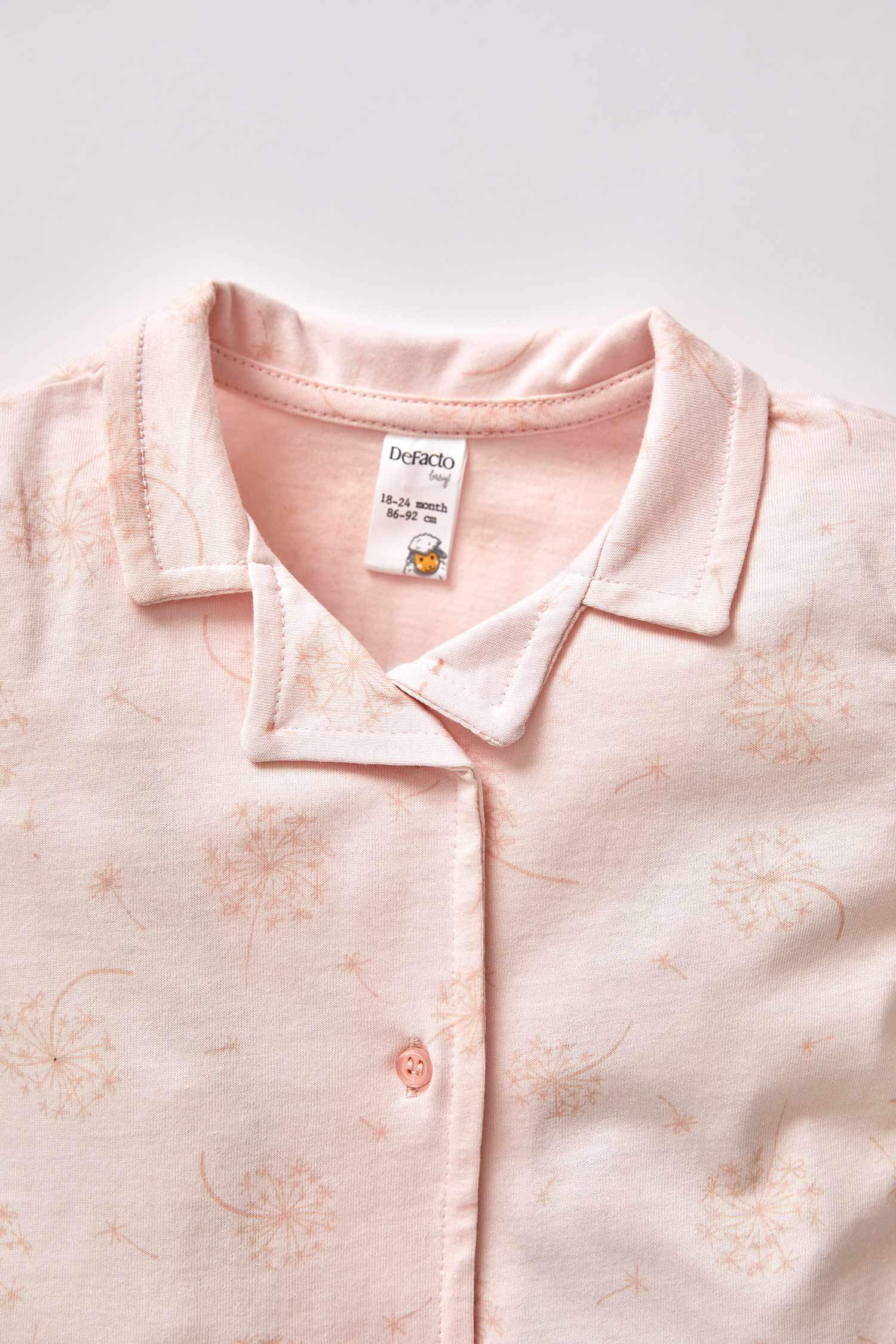 Kız Bebek Desenli Kısa Kollu Pijama Takımı
