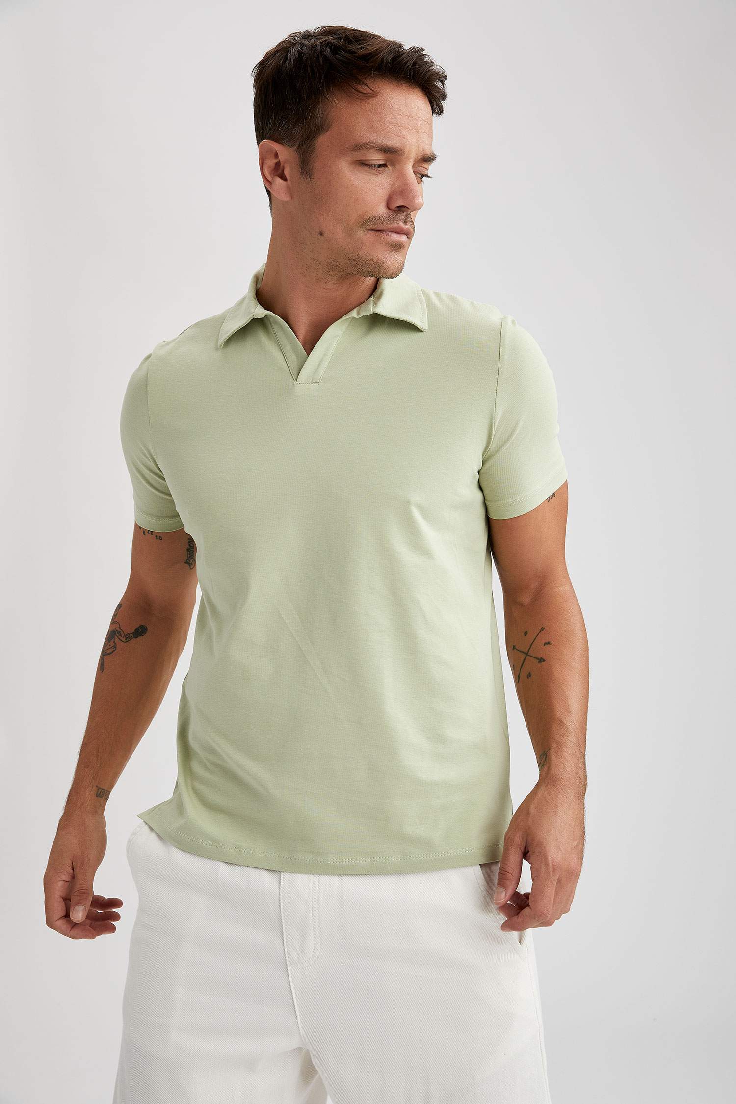 Regular Fit Polo Yaka Basic Kısa Kollu Tişört