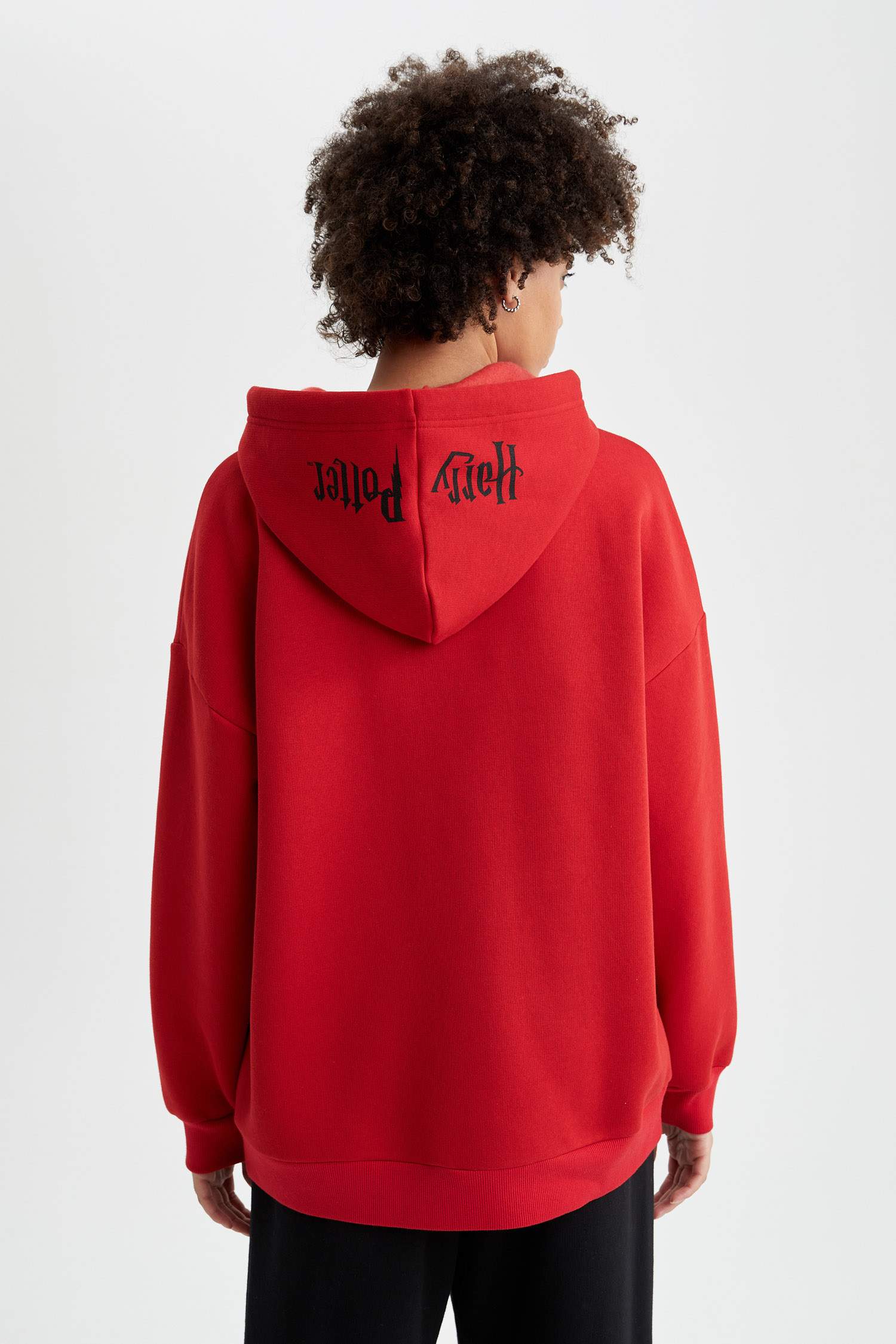 Harry Potter Lisanslı Oversize Kapüşonlu Uzun Kollu Sweatshirt