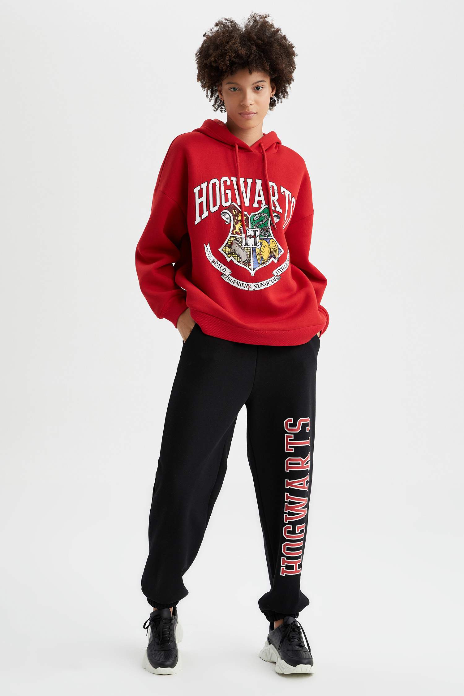 Harry Potter Lisanslı Oversize Kapüşonlu Uzun Kollu Sweatshirt