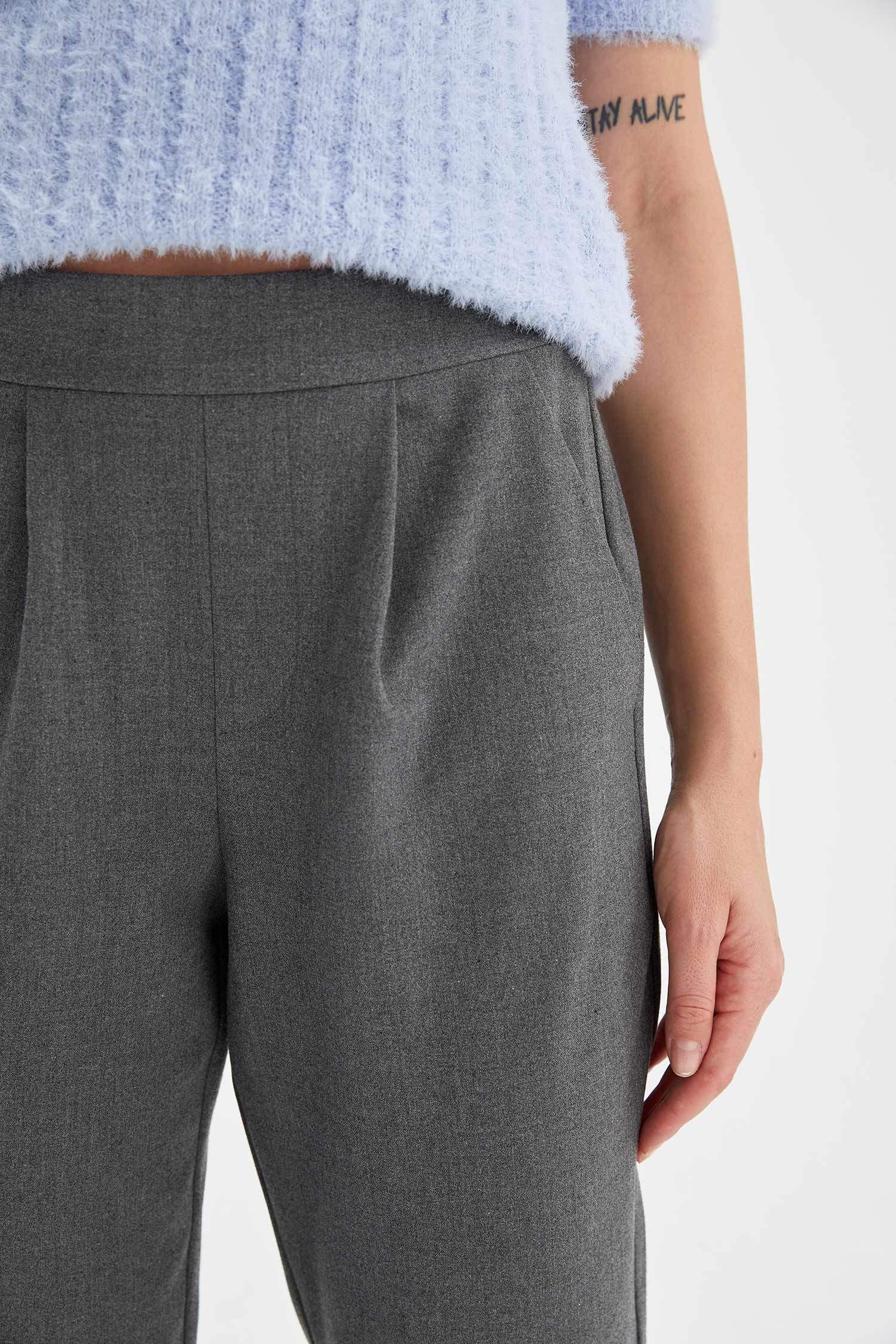 Carrot Fit Esnek Belli Dokuma Pantolon