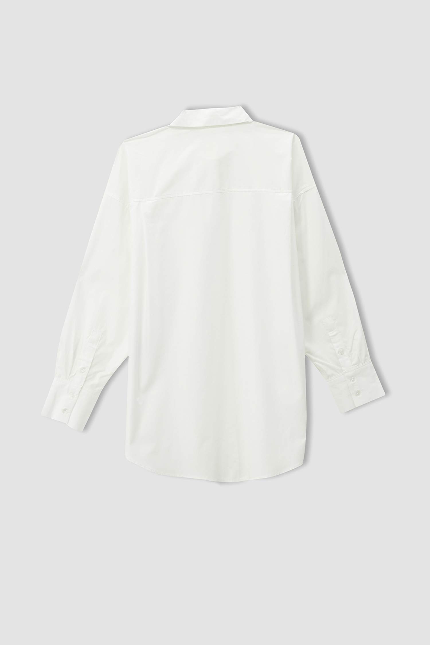 Oversize Fit Poplin Uzun Kollu Büyük Beden Gömlek