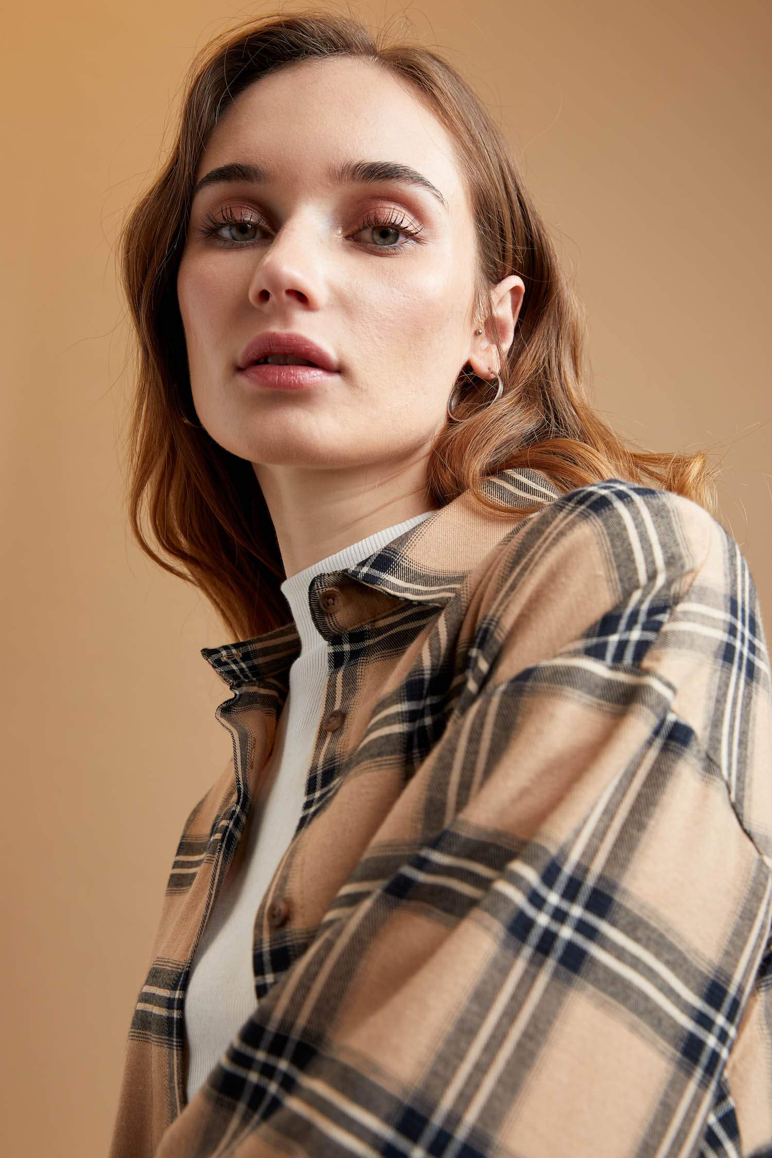 Oversize Fit Kareli Uzun Kollu Flanel Oduncu Gömlek