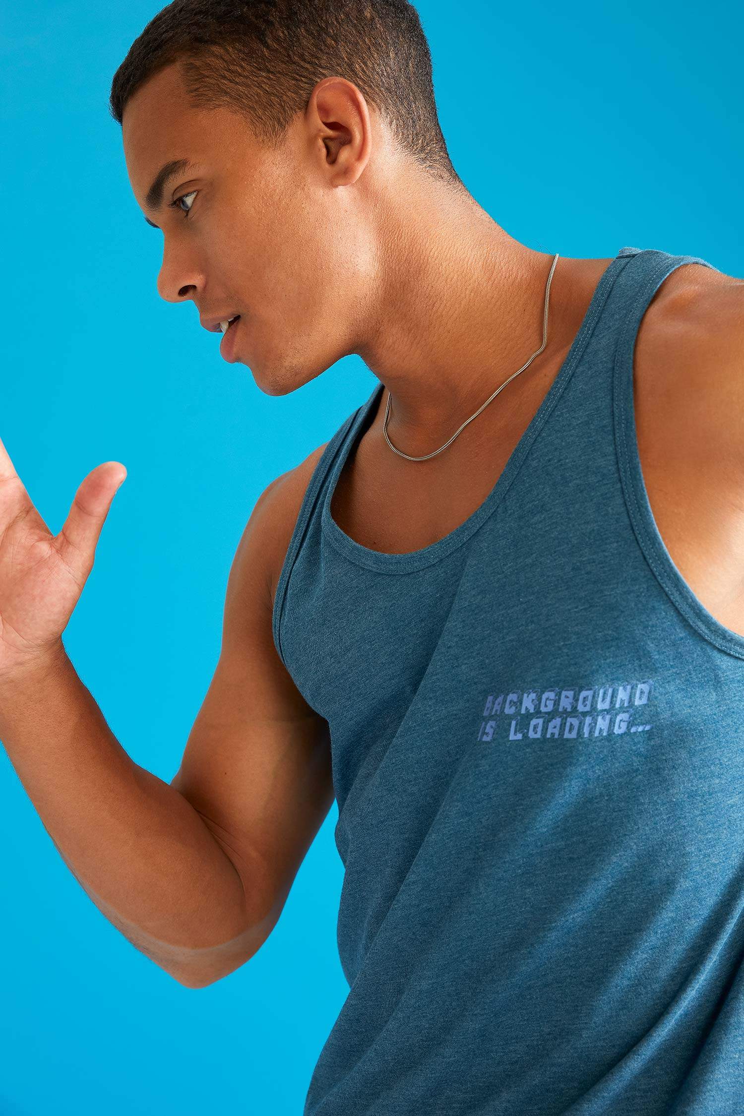 Slim Fit Slogan Baskılı Atlet