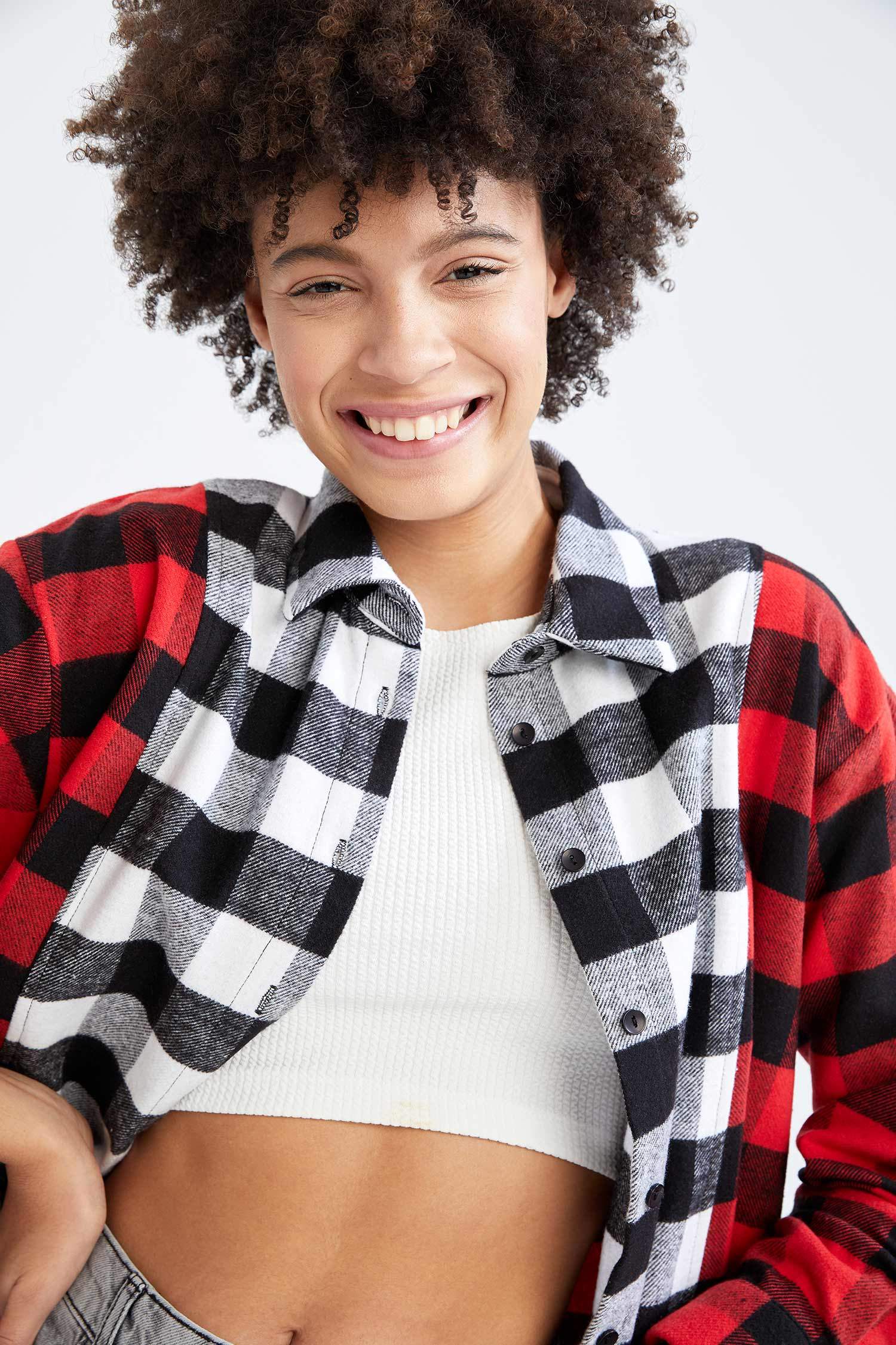 Kareli Oversize Fit Uzun Kollu Flanel Oduncu Gömlek