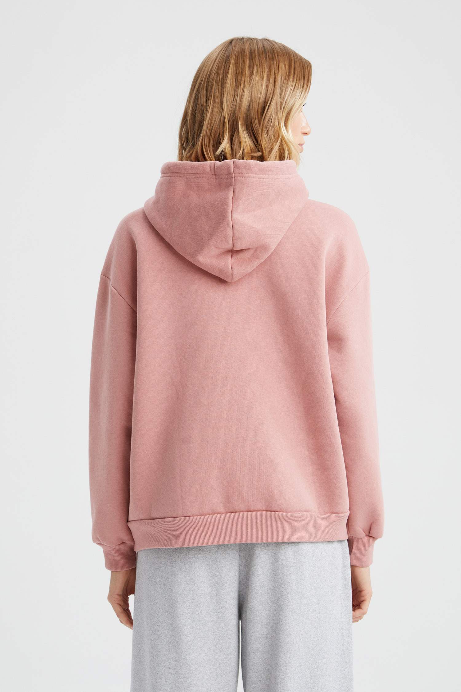 Kapüşonlu Baskılı Relax Fit İçi Yumuşak Tüylü Sweatshirt