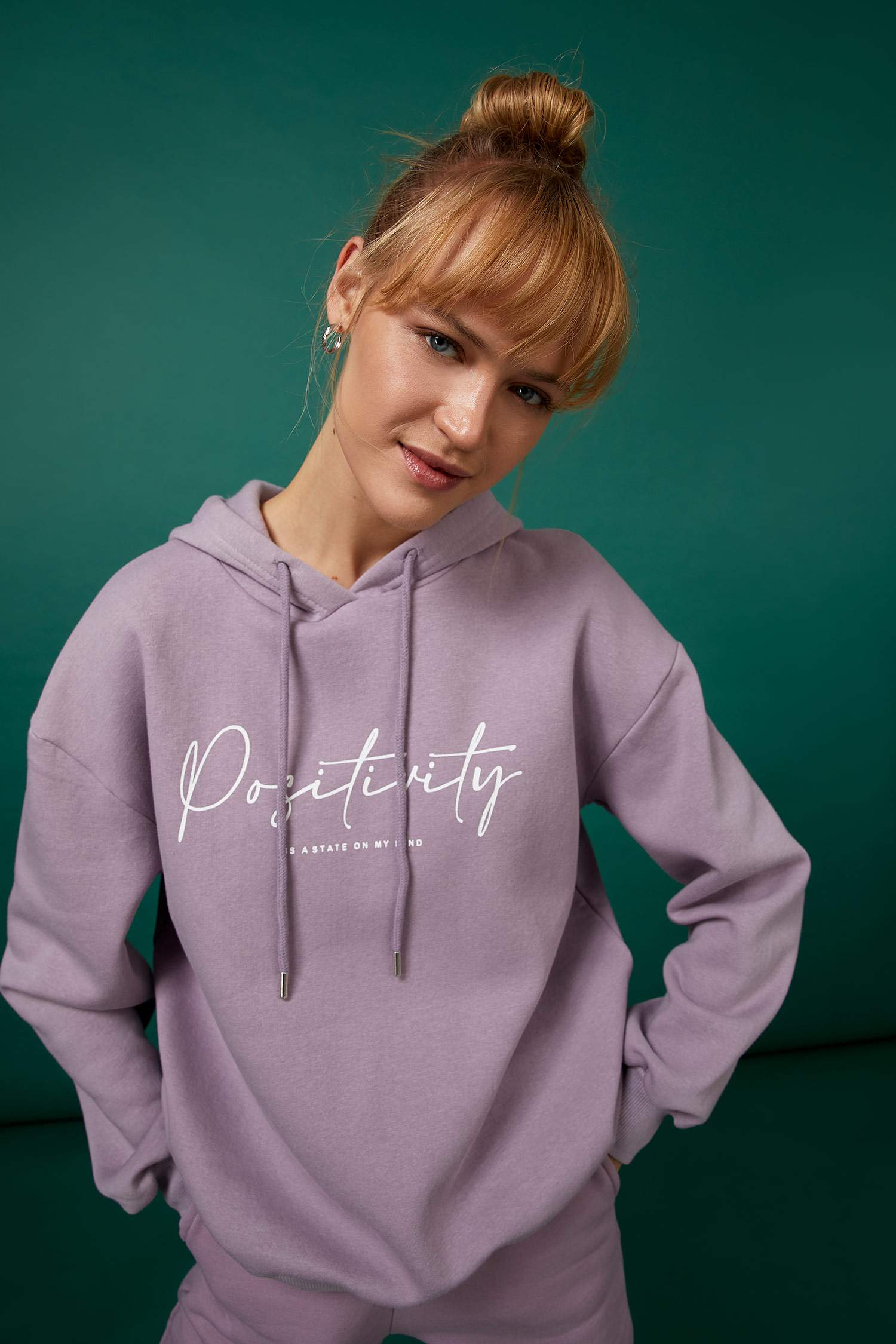 Kapüşonlu Baskılı Relax Fit İçi Yumuşak Tüylü Sweatshirt