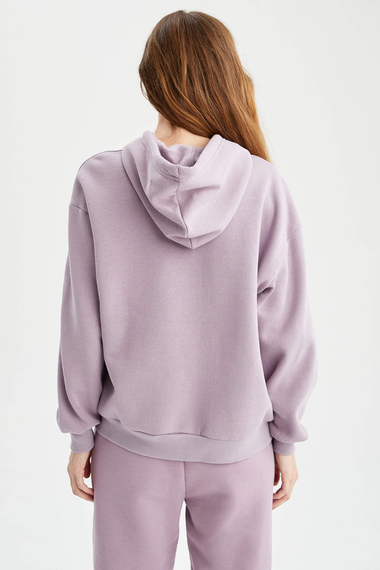 Kapüşonlu Baskılı Relax Fit İçi Yumuşak Tüylü Sweatshirt