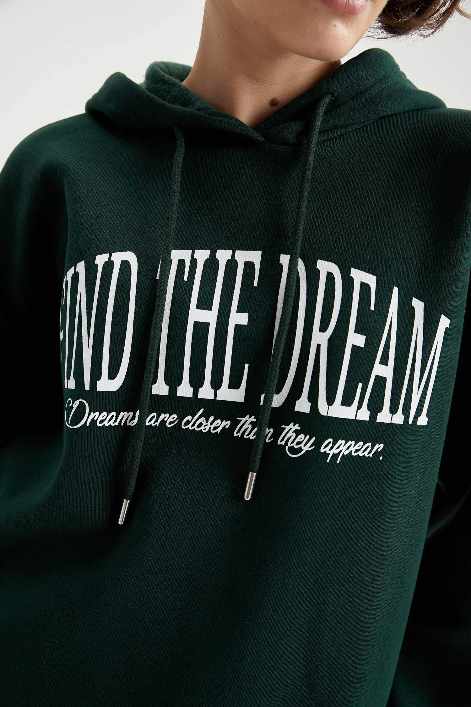 Kapüşonlu Baskılı Relax Fit İçi Yumuşak Tüylü Sweatshirt