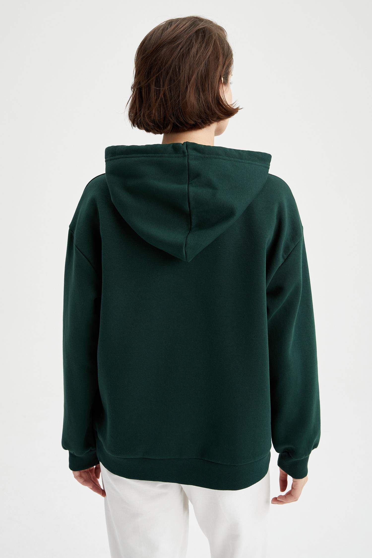Kapüşonlu Baskılı Relax Fit İçi Yumuşak Tüylü Sweatshirt
