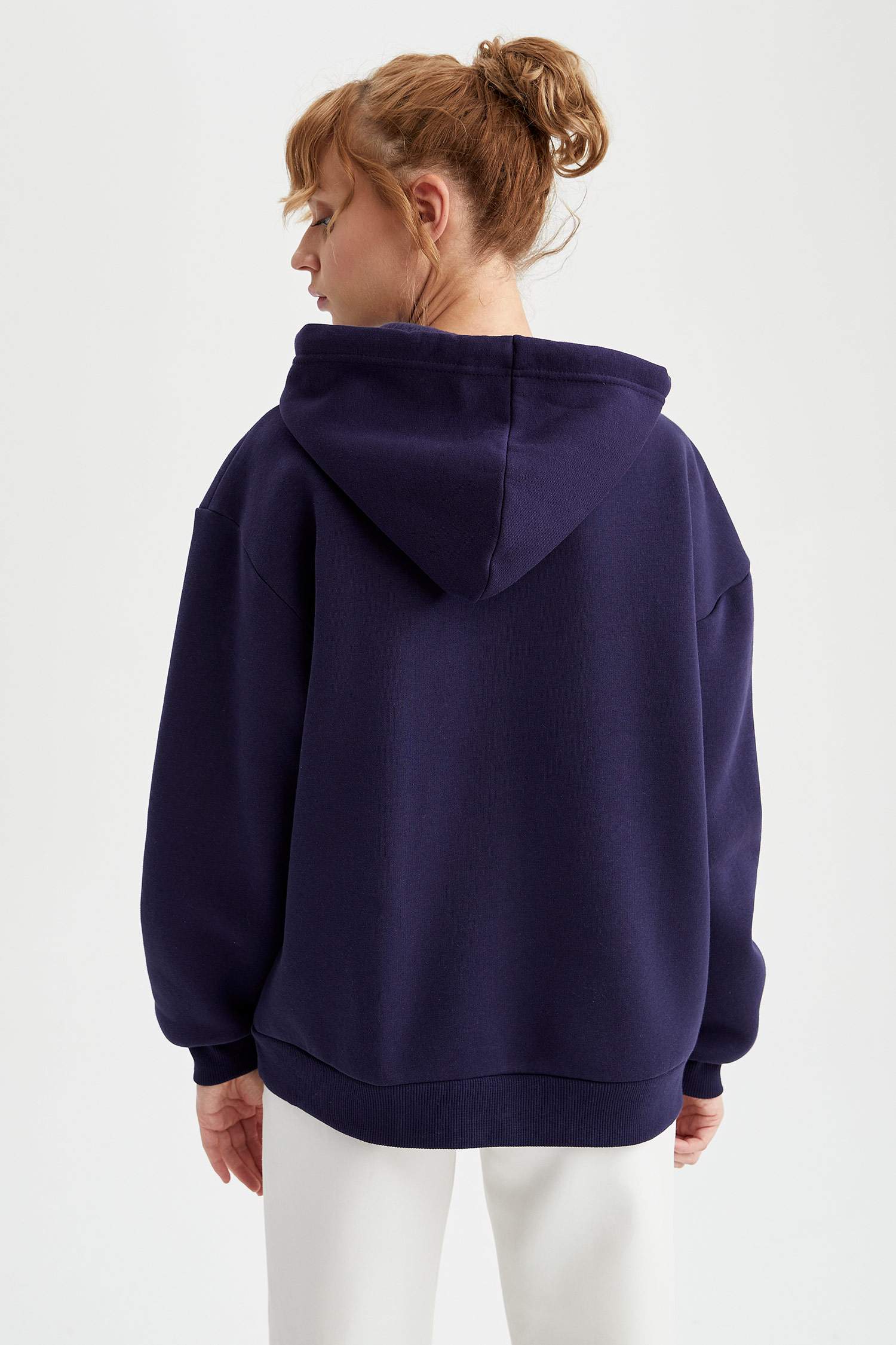 Kapüşonlu Baskılı Relax Fit İçi Yumuşak Tüylü Sweatshirt