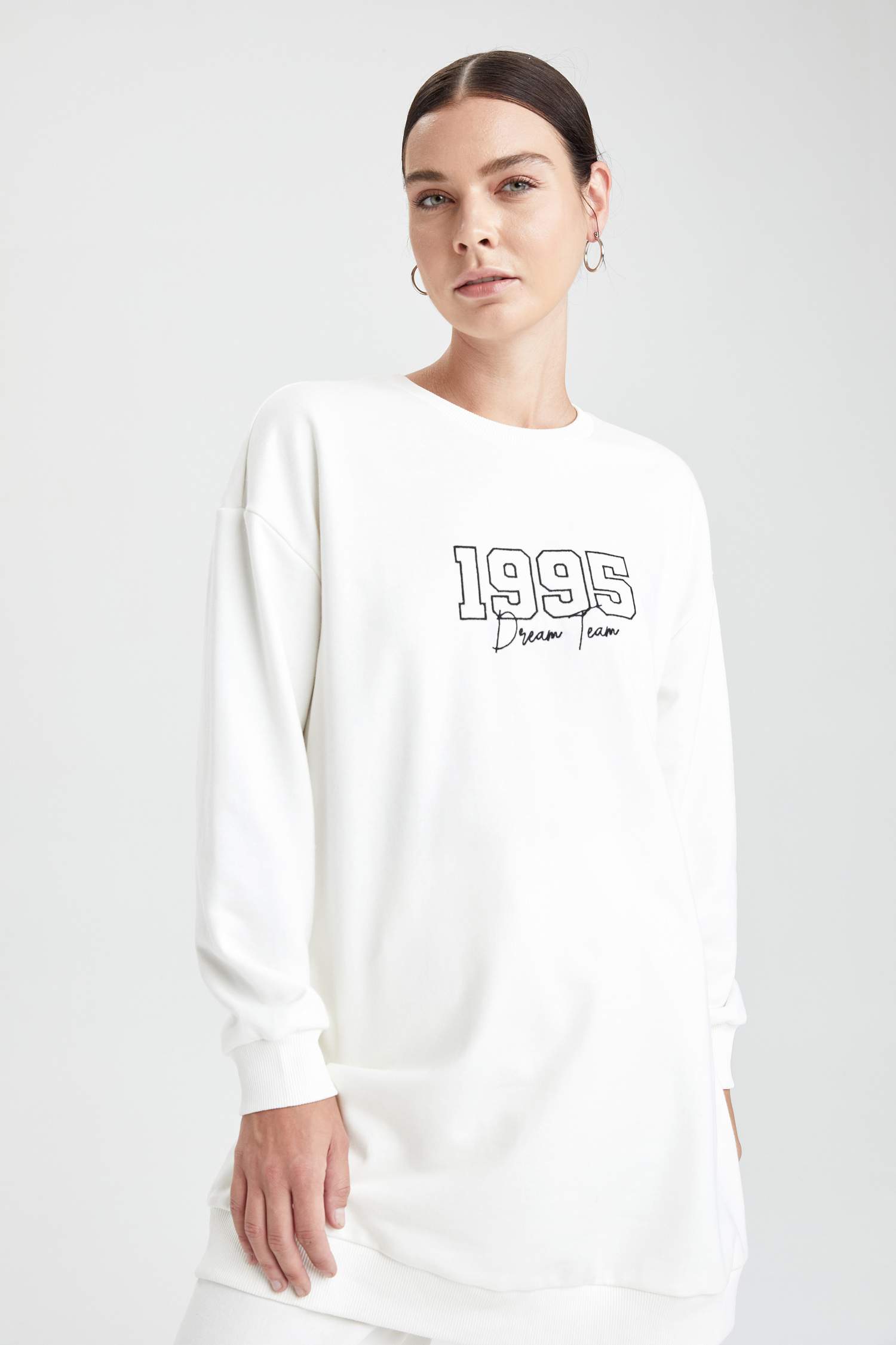 Regular Fit Baskılı Sweat Tunik