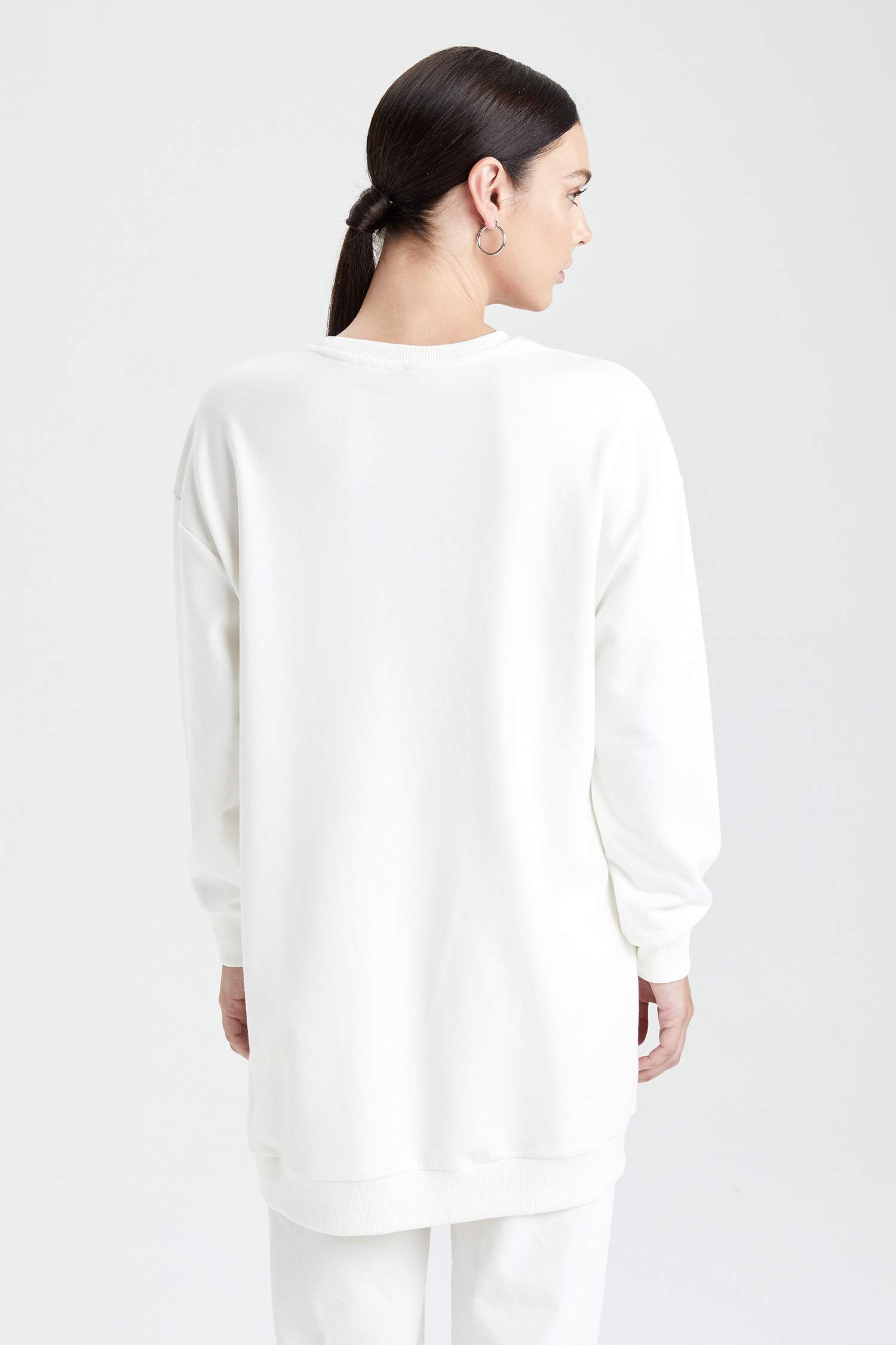 Regular Fit Baskılı Sweat Tunik