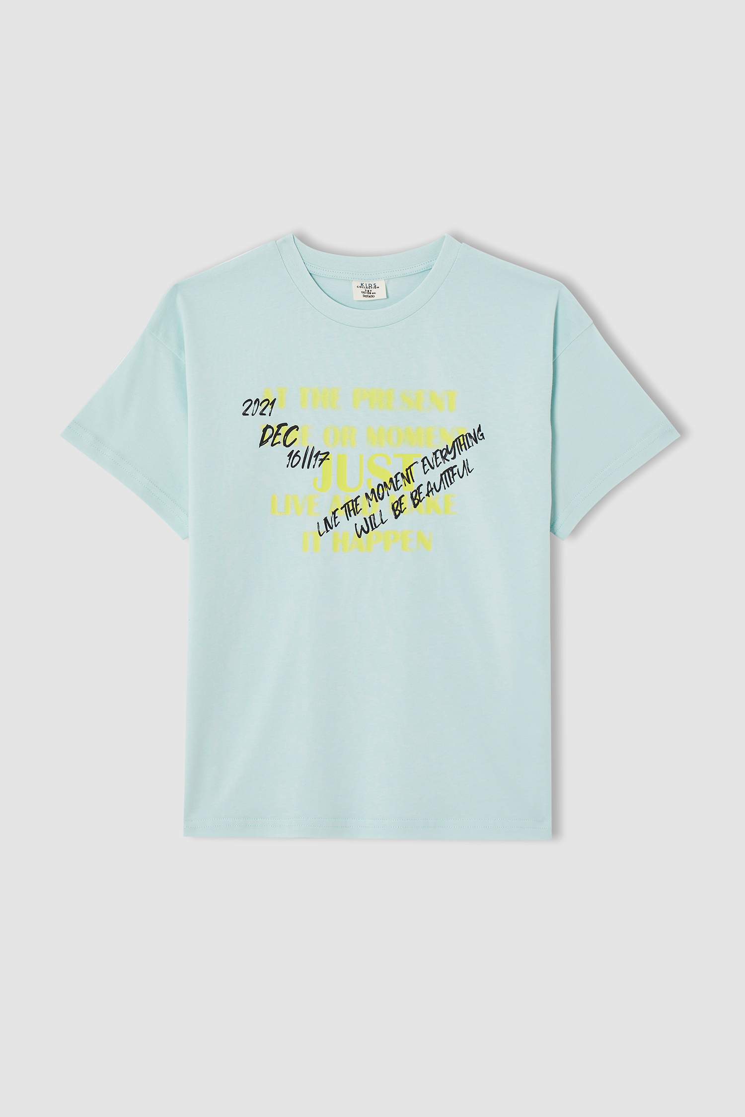 Erkek Çocuk Relax Fit Slogan Baskılı Kısa Kollu Tişört